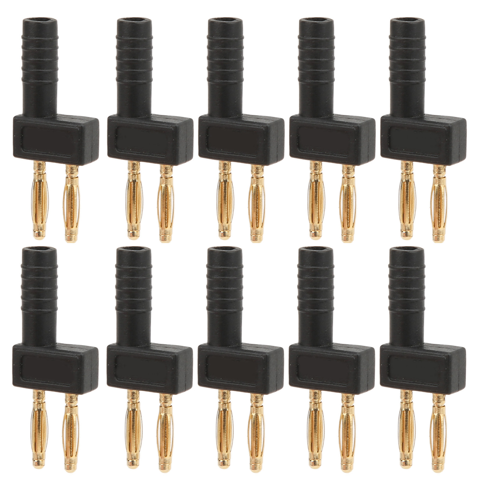 U41 10 Stück Vergoldete Bananenstecker, 2 Mm, Zweireihig, Für Schnelle Verbindung Und Zuverlässigen Kontakt In Elektrischen Geräten