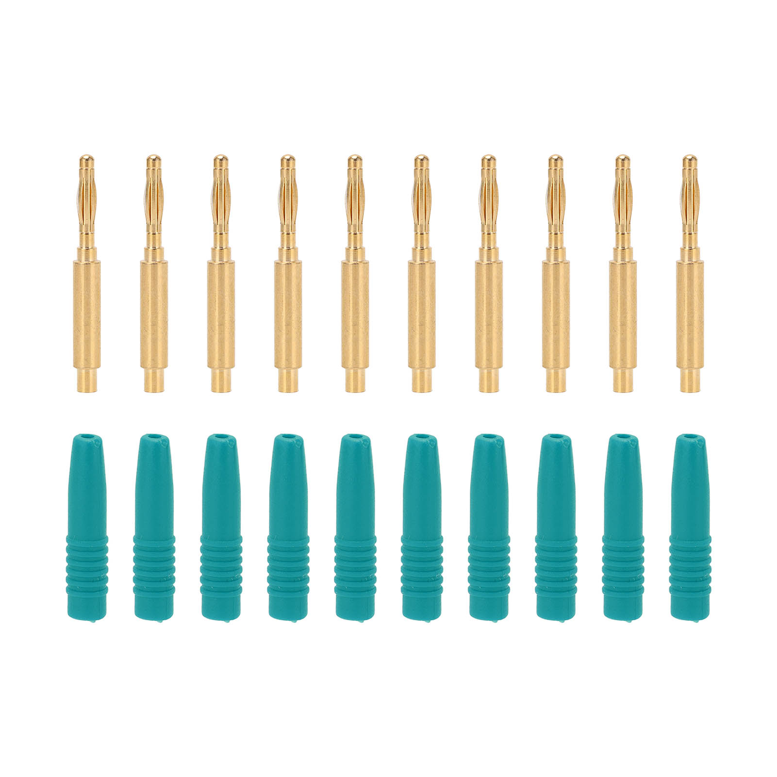 10 Stück Vergoldete 2-mm-bananenstecker (stecker) Mit Isolierung Und Gehäuse Für Testgeräte