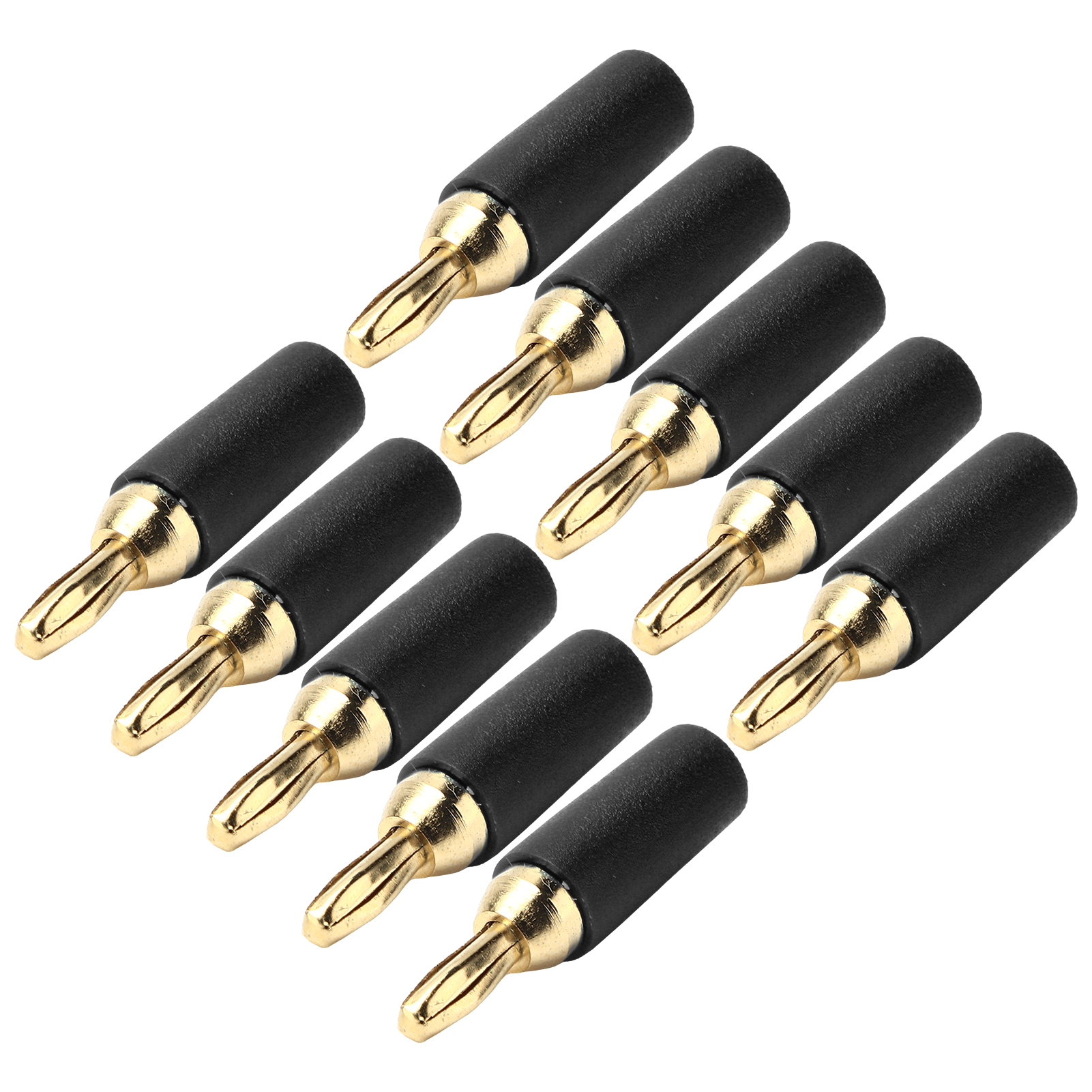 10 Stück 2,5 Mm Vergoldete Bananenstecker Aus Messing (stecker) Für Lötzubehör, Schwarz