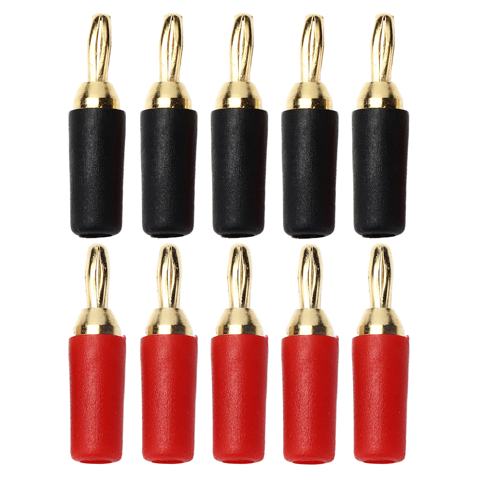Paar 2,5-mm-bananenstecker (männlich) Für Lautsprecher, Vergoldet Und Lötbar, Rot Und Schwarz