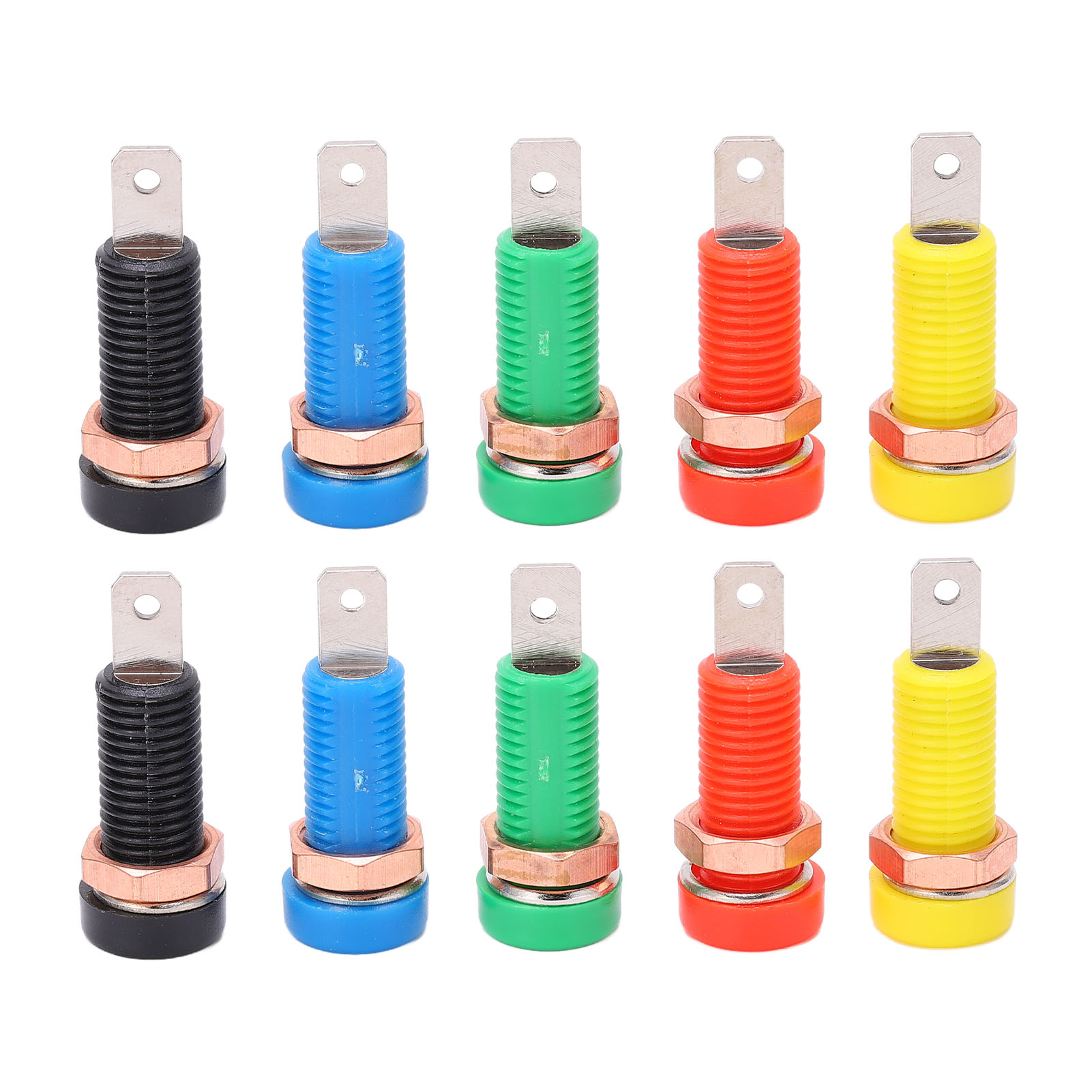 10 Stück Abs-messing-bananenstecker, Max. 24 A, 4-mm-buchsen Mit Hochohmiger Isolierung