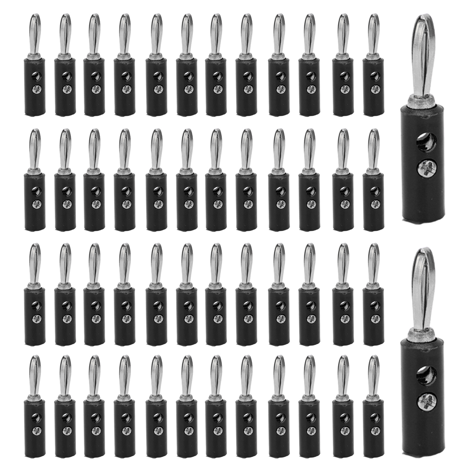 Jt-002 4-mm-bananenstecker (lötfrei), Neue Ausführung Für Lehrmittel Und Verkabelung, Schwarz