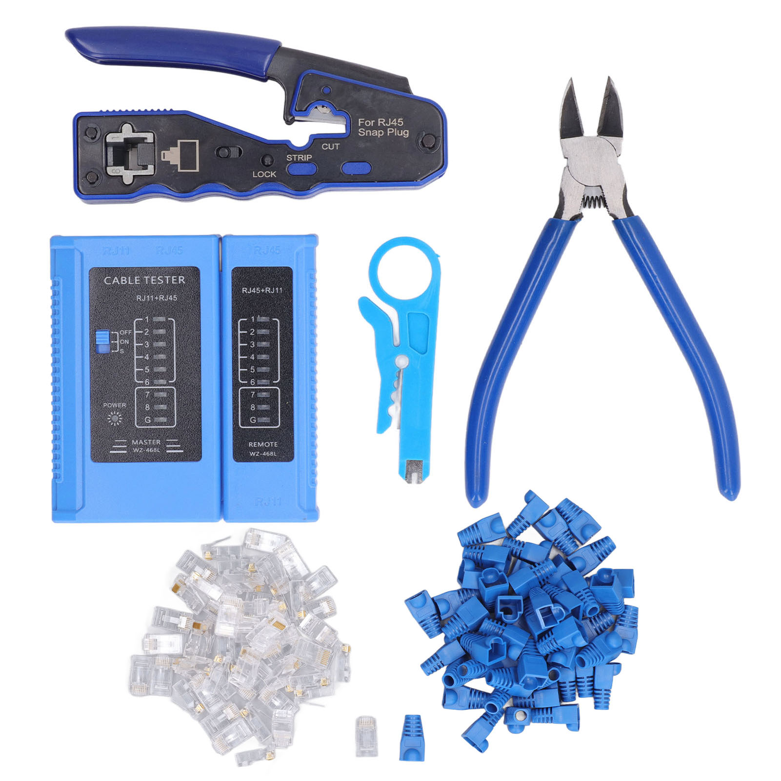 Rj45 8p8c Crimpzangen-set Mit Abisolierzange Für Cat5e-, Cat6- Und Cat6a-kabel, Multifunktionswerkzeug