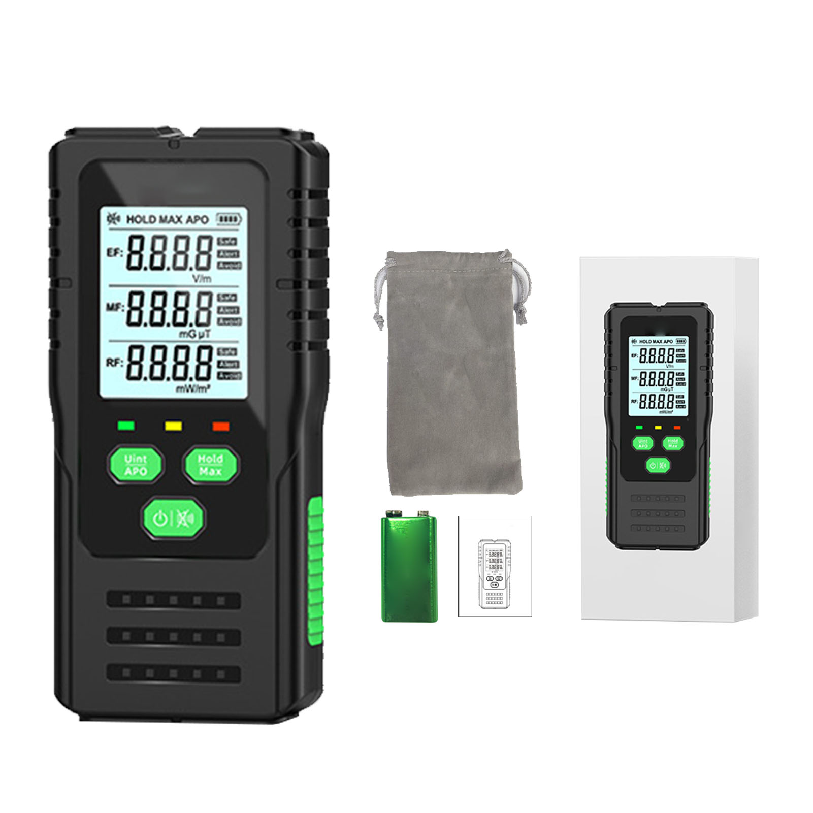 Tragbarer 3-in-1-strahlungsdetektor – Elektromagnetisches Feldmessgerät Ef Mf Rf, Hochfrequenz-tester