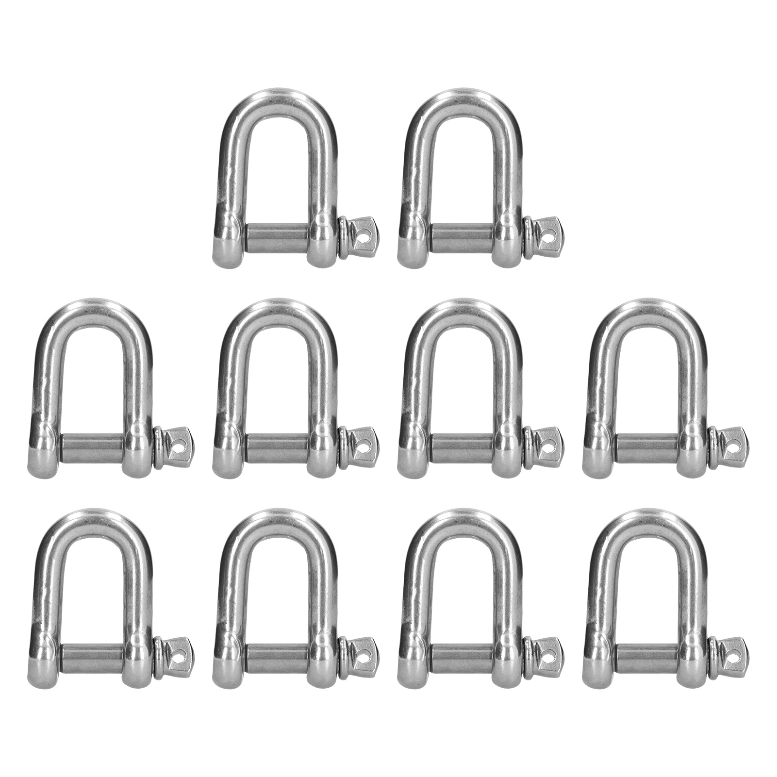 D-ring-anker Aus Edelstahl 304 Mit Gewindebolzen Zur Kettenverbindung, Hebezeug Für Schiffs- Und Landeinsätze, 10 Stück M10.