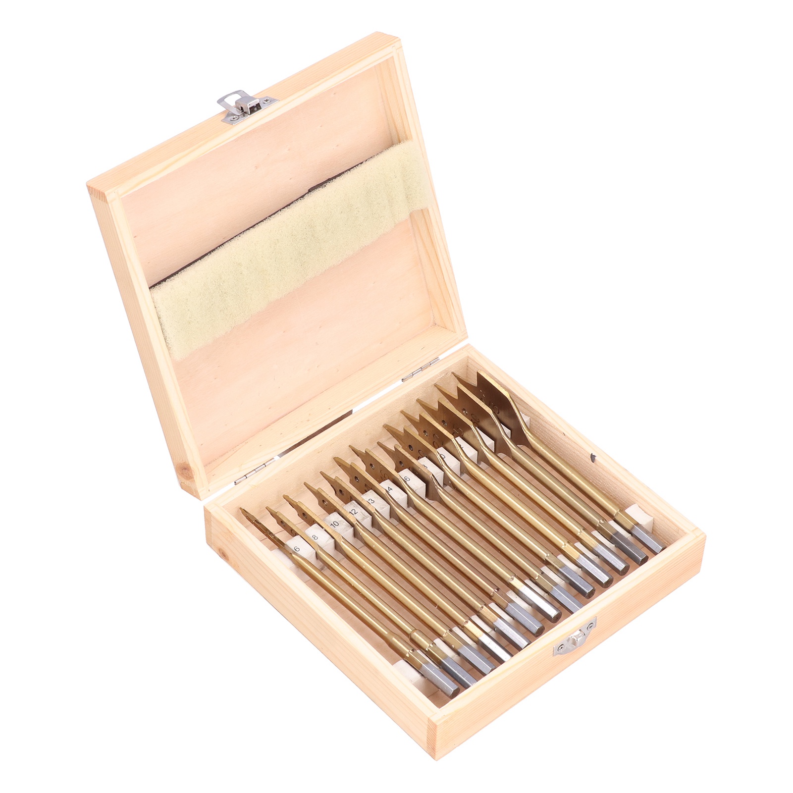 13-teiliges Spatenbohrer-set Mit Titanbeschichtung, Kohlenstoffstahl, Zum Bohren Von Holz Und Weichen Materialien