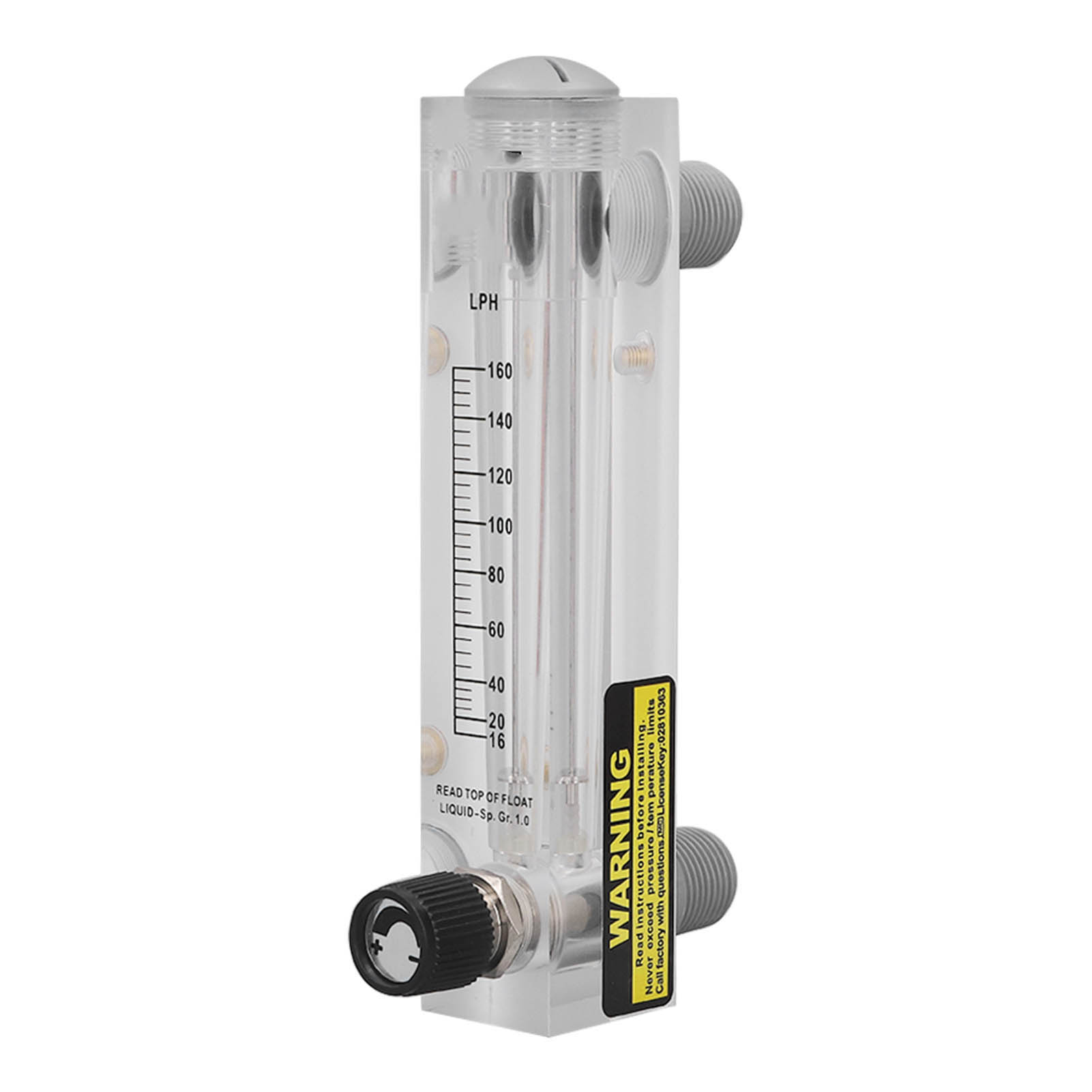 Einstellbarer Flüssigkeitsdurchflussmesser 16-160 L/h, Transparent Und Hochpräzise, Einbauausführung