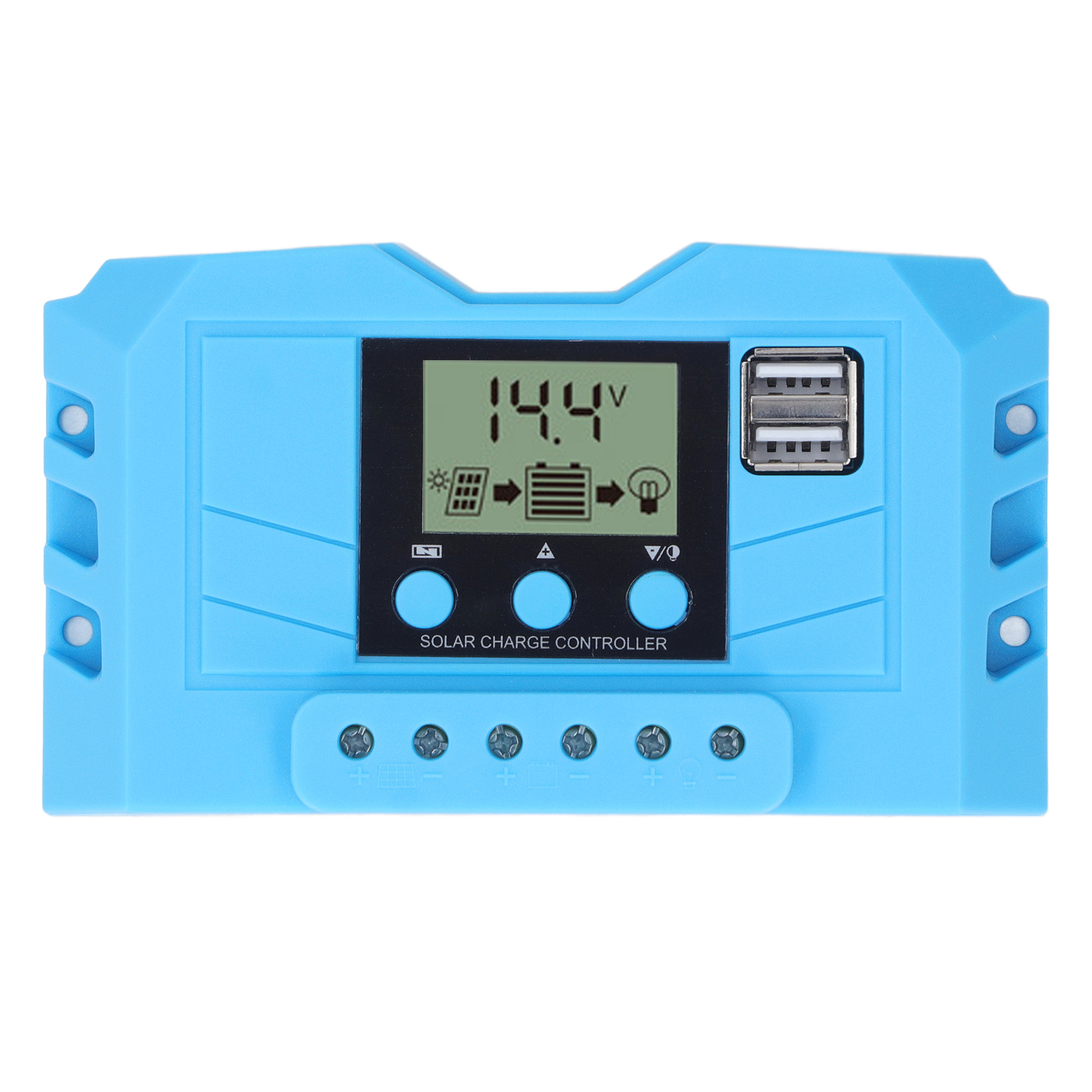 20a Pwm-solar-laderegler Mit Lcd-bildschirm, Zwei Usb-anschlüssen Und 12v/24v-kompatibilität