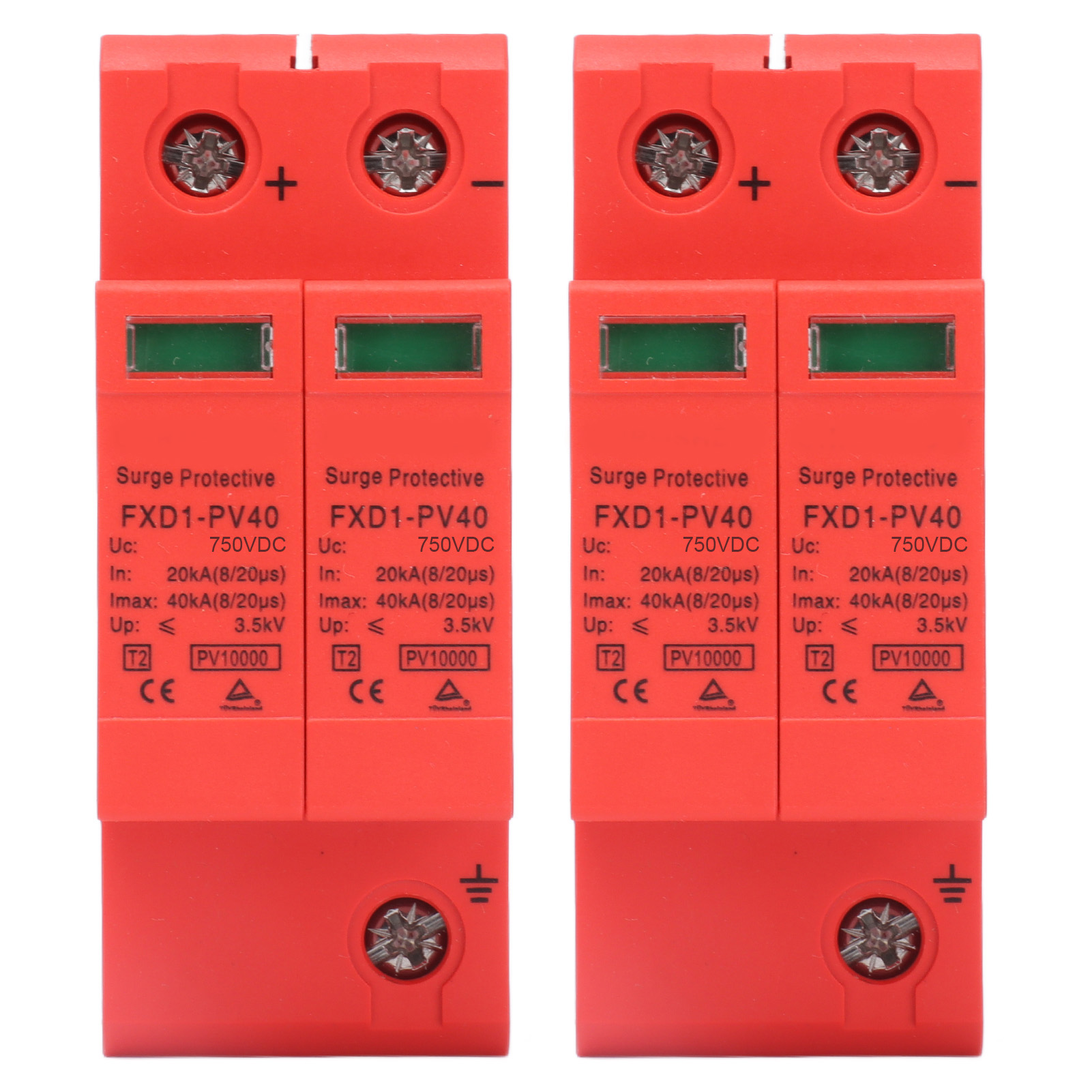 Stück Dc 2p 40ka Photovoltaik-überspannungsschutz Mit Fernsignal Fxd1-pv40750v
