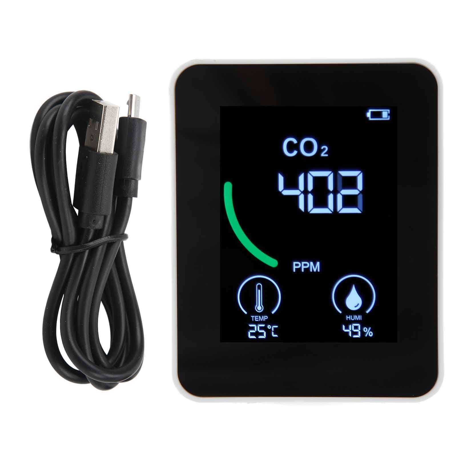 Zn-2co1tb Intelligenter, Tragbarer Co₂-detektor – 3-in-1-luftqualitätsmonitor Mit Bluetooth Und Datenspeicher – Hohe Genauigkeit – Weiß