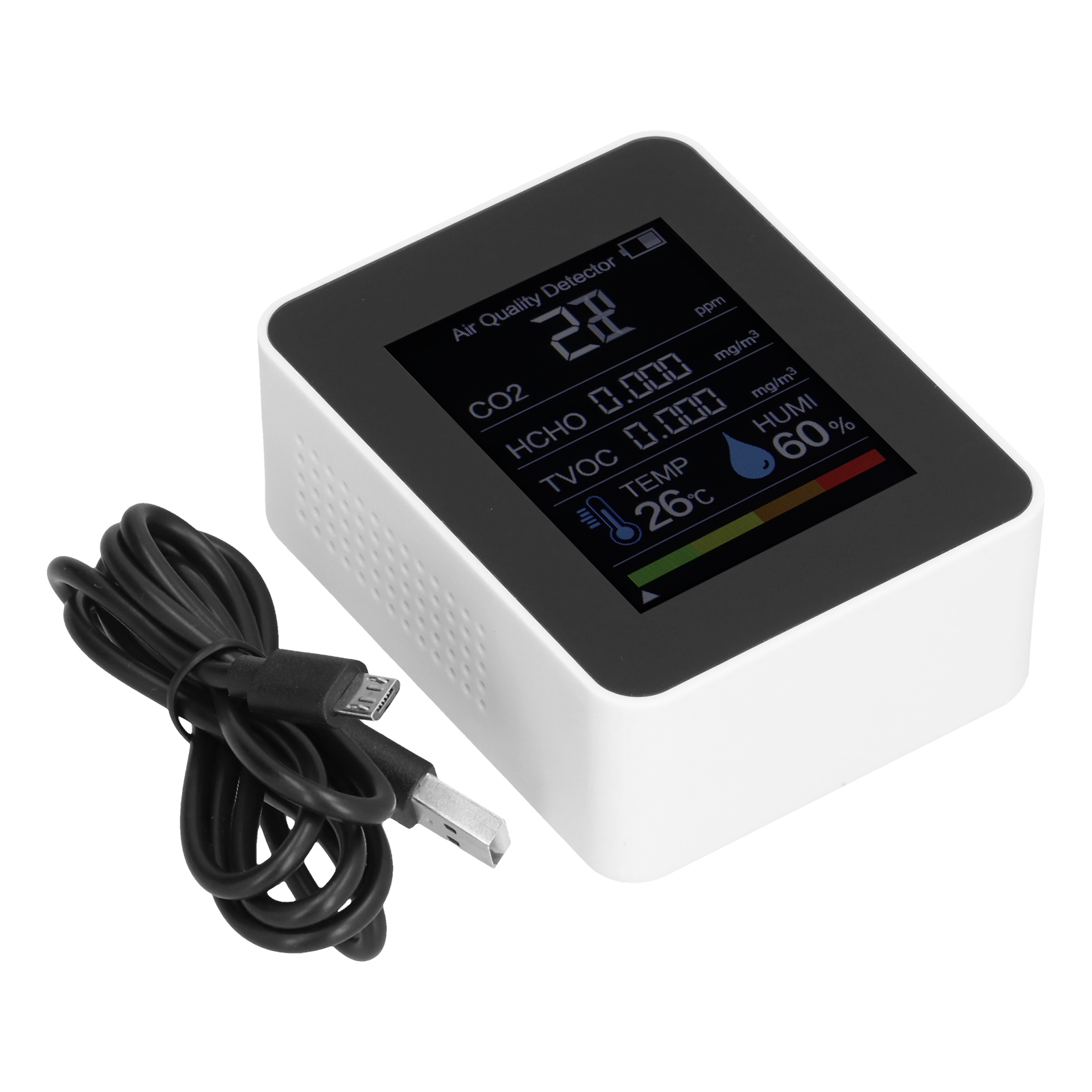 5-in-1 Multifunktions-infrarot-co2-detektor Für Zuhause (weiß)
