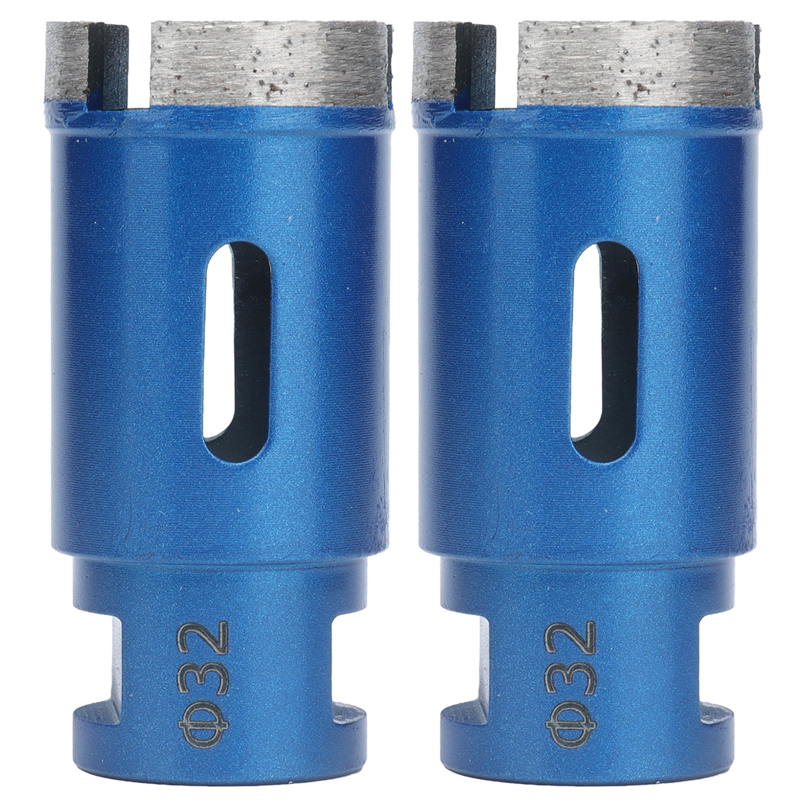 2-teiliges Set 32-mm-kernbohrer Aus Blauem Stahl Mit Verstärkter Spitze Für Marmor, Granit, Keramik Und Beton, Geschärfte Schneide
