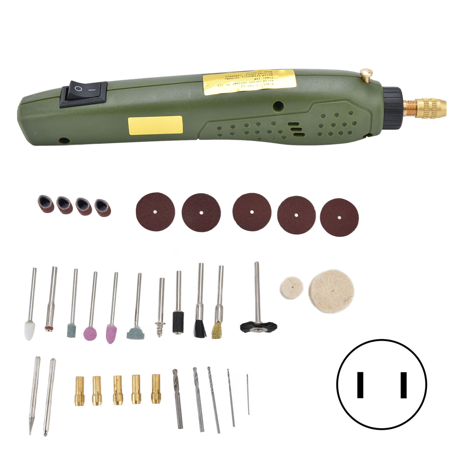 35-teiliges Mini-bohrmaschinen-set, Niederspannung, Kupfermotor, Polierzubehör Für Metall, Stein Und Glas, Us-stecker