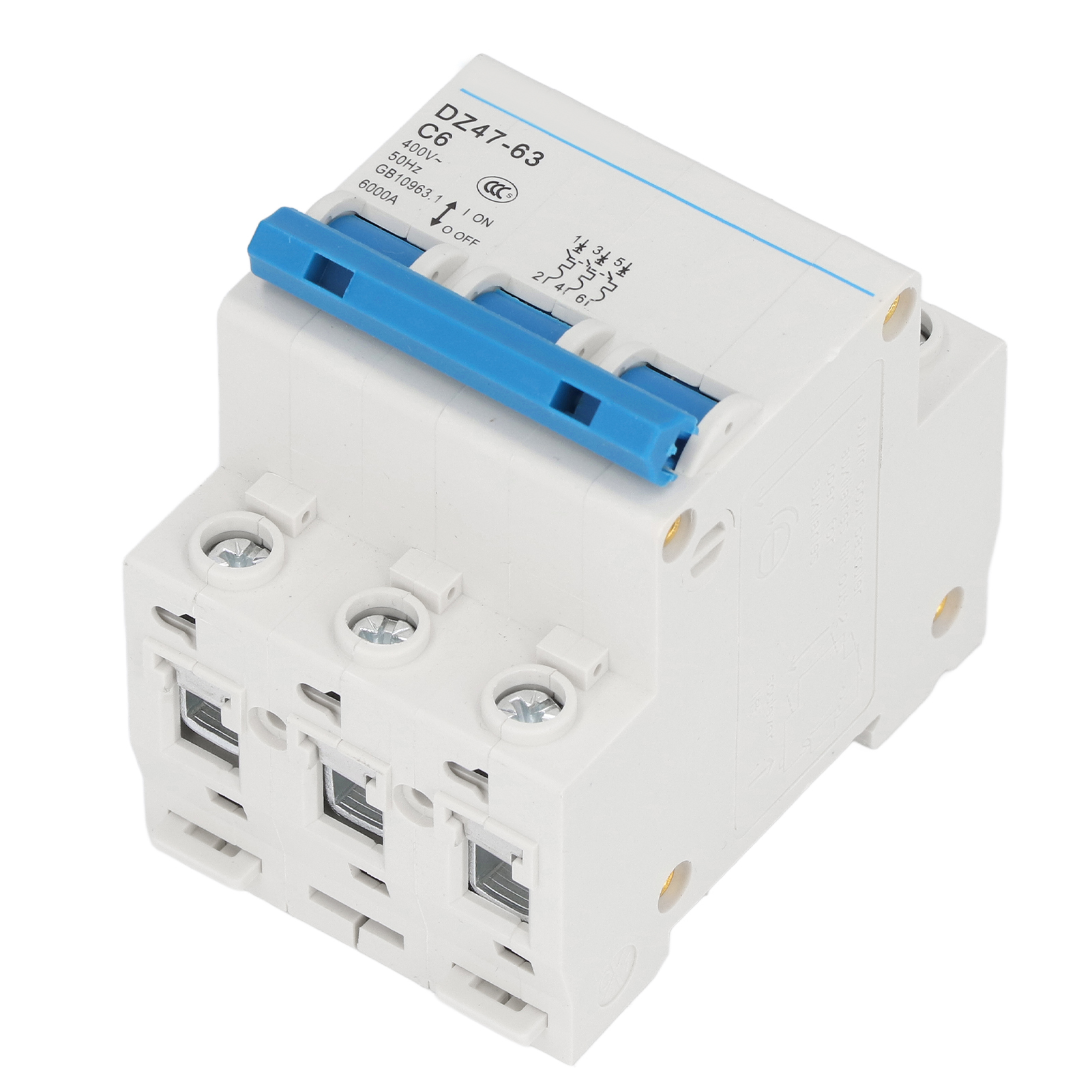 Miniatur-leistungsschalter 3p 6a 400v 6000a Din-schienenmontage Pa66