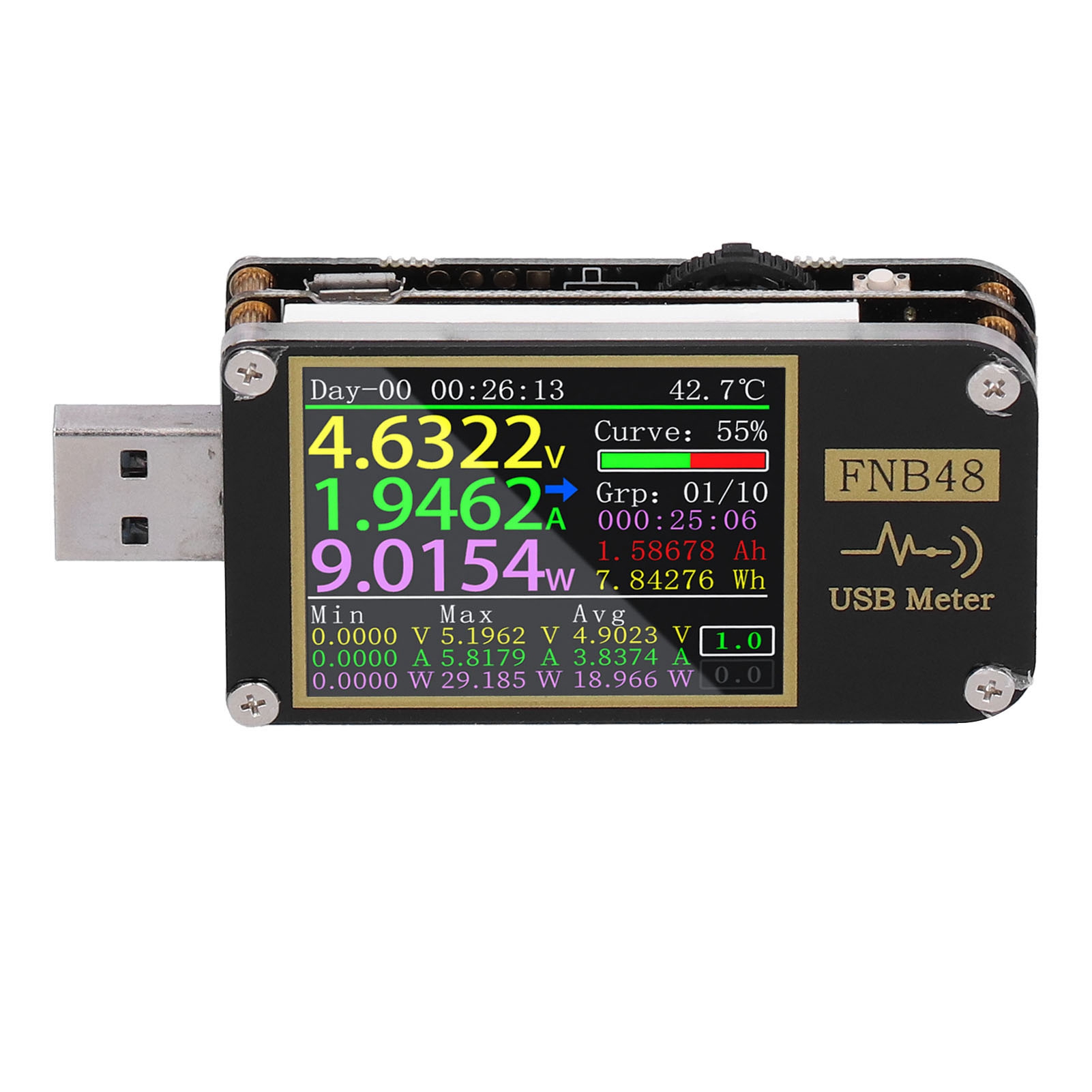 Usb-pd-tester Mit Farbbildschirm, Bluetooth-voltmeter/amperemeter Für Industrielle Anwendungen