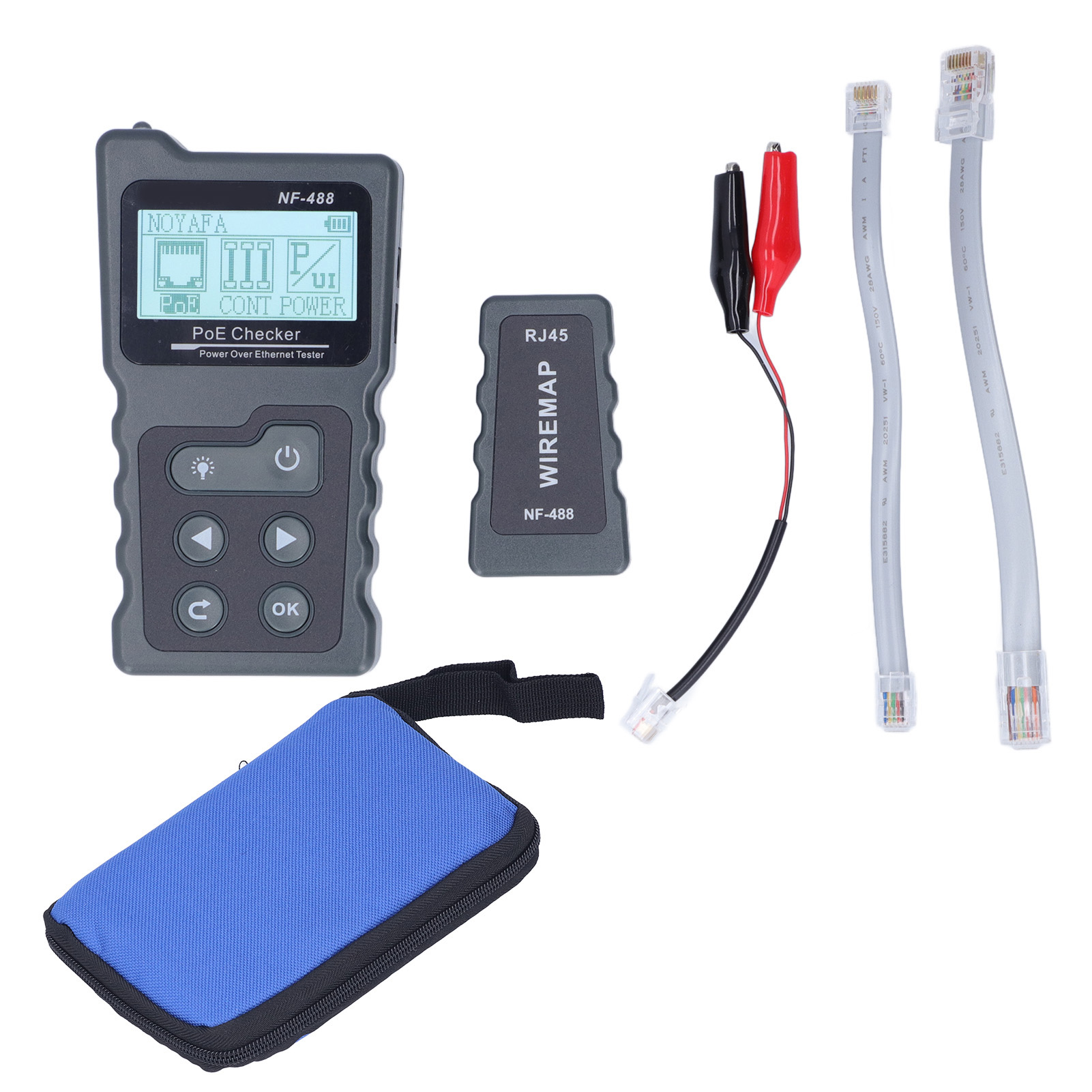 Nf-488 Lcd Ethernet Poe-tester – Automatischer Detektor Für Netzteil, Kabel Und Kamera