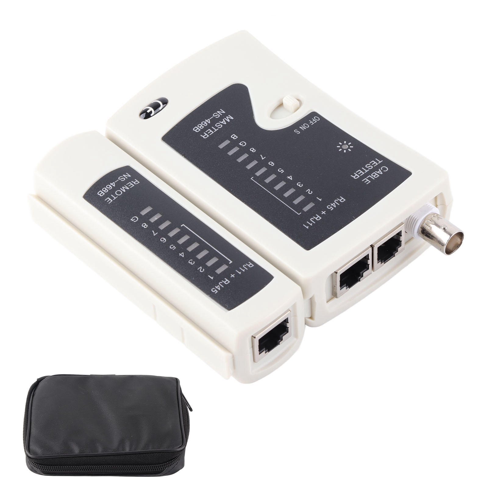 Universeller Rj45/rj11-netzwerkkabeltester Mit Aufbewahrungstasche, 9-v-gleichstromnetzteil, Modell Ns-468b