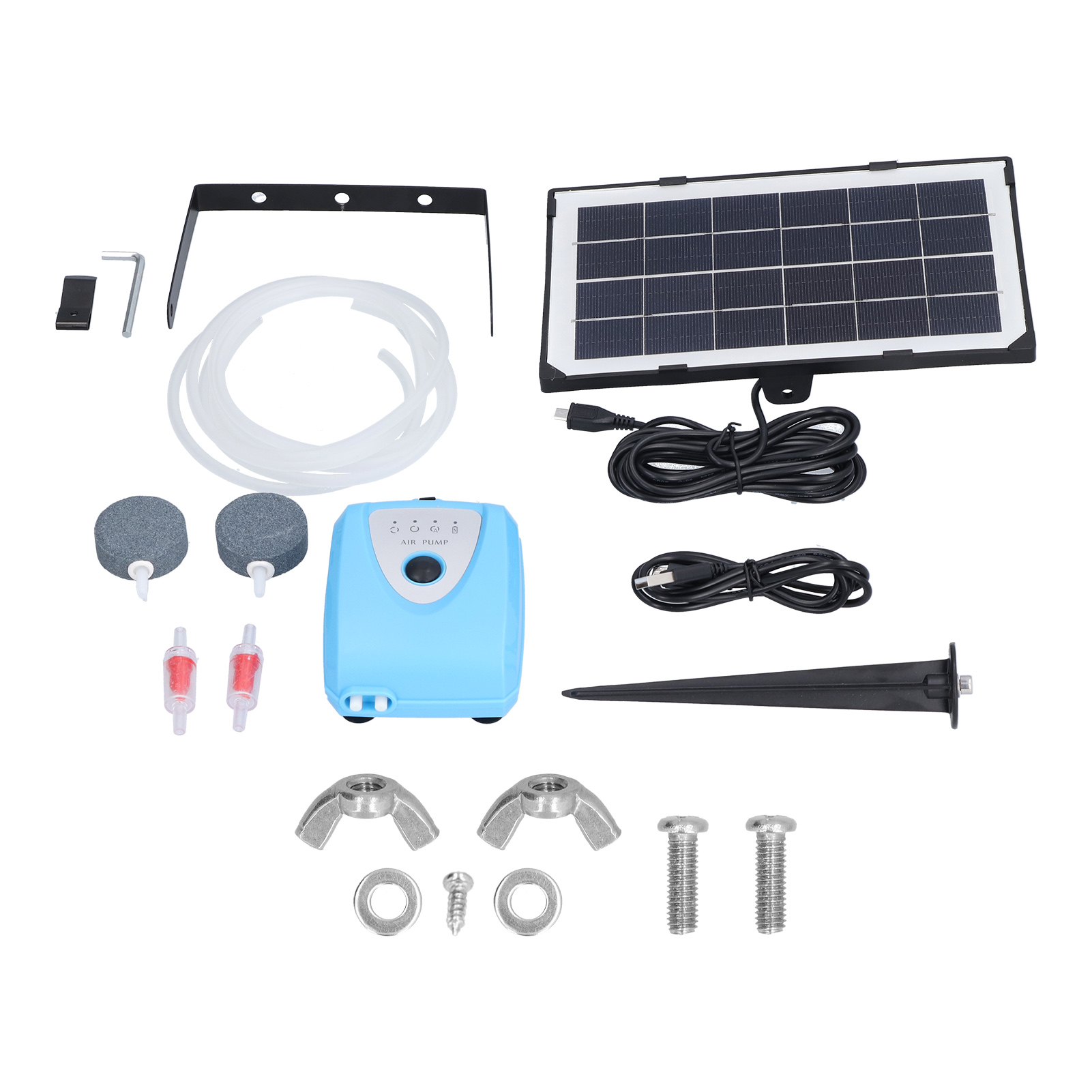 Solarbetriebene Teichluftpumpe, Geräuschloser Wasserbelüfter, Ap008 3,5-w-belüfter