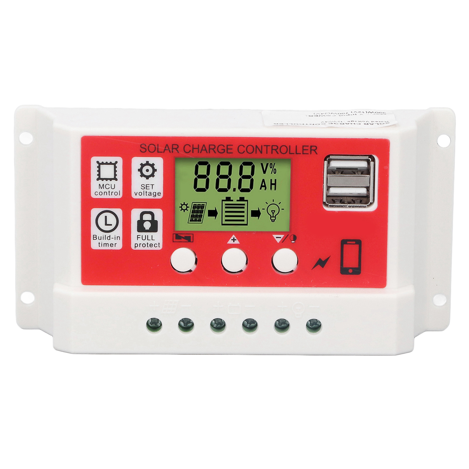 30a Pwm-laderegler Für 12v/24v Lithium-batterien Mit Lcd-bildschirm - Photovoltaik-solarregler