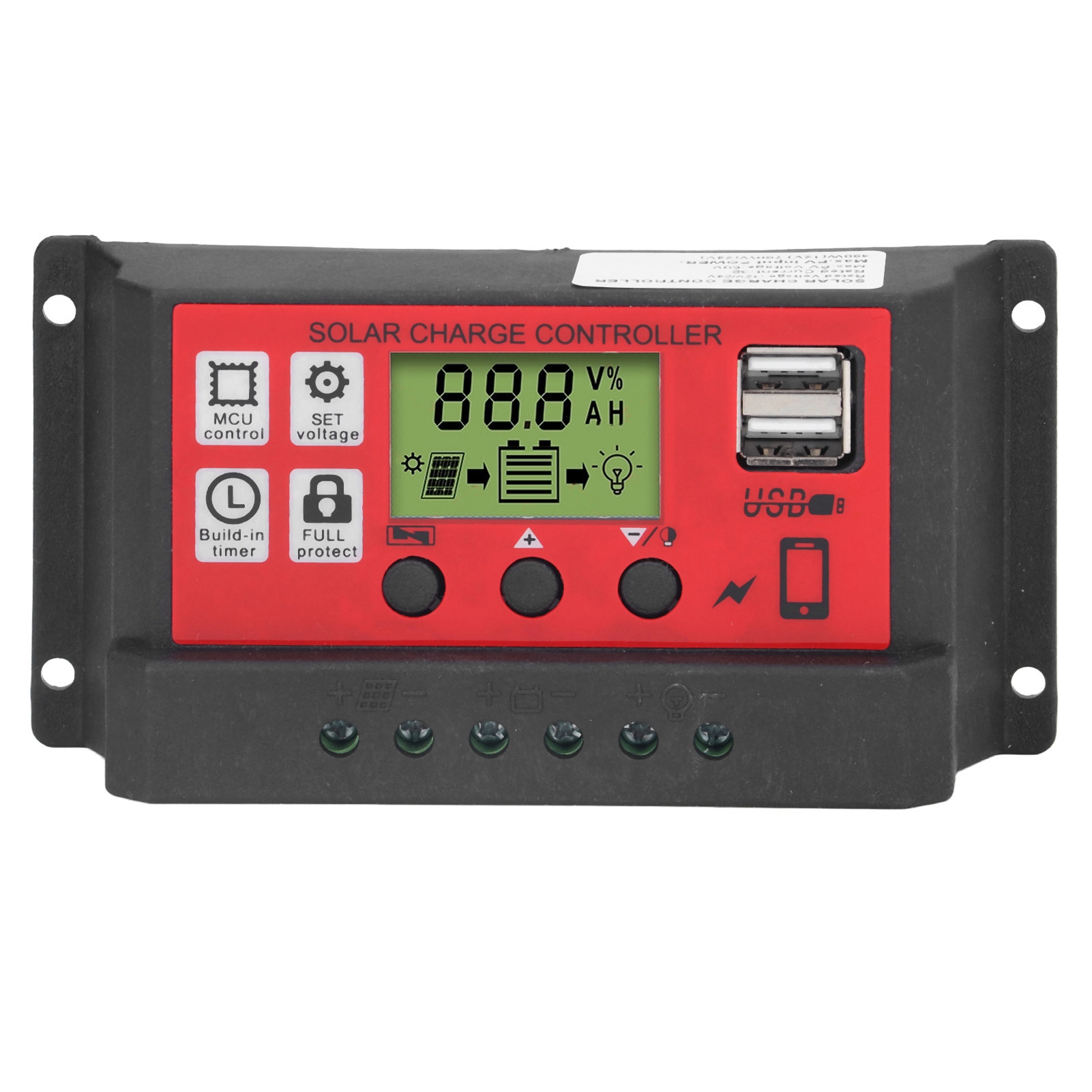Intelligenter 30-a-solar-laderegler Mit Lcd-bildschirm Für 12-v-/24-v-batterien – Einstellbarer Solarpanel-laderegler