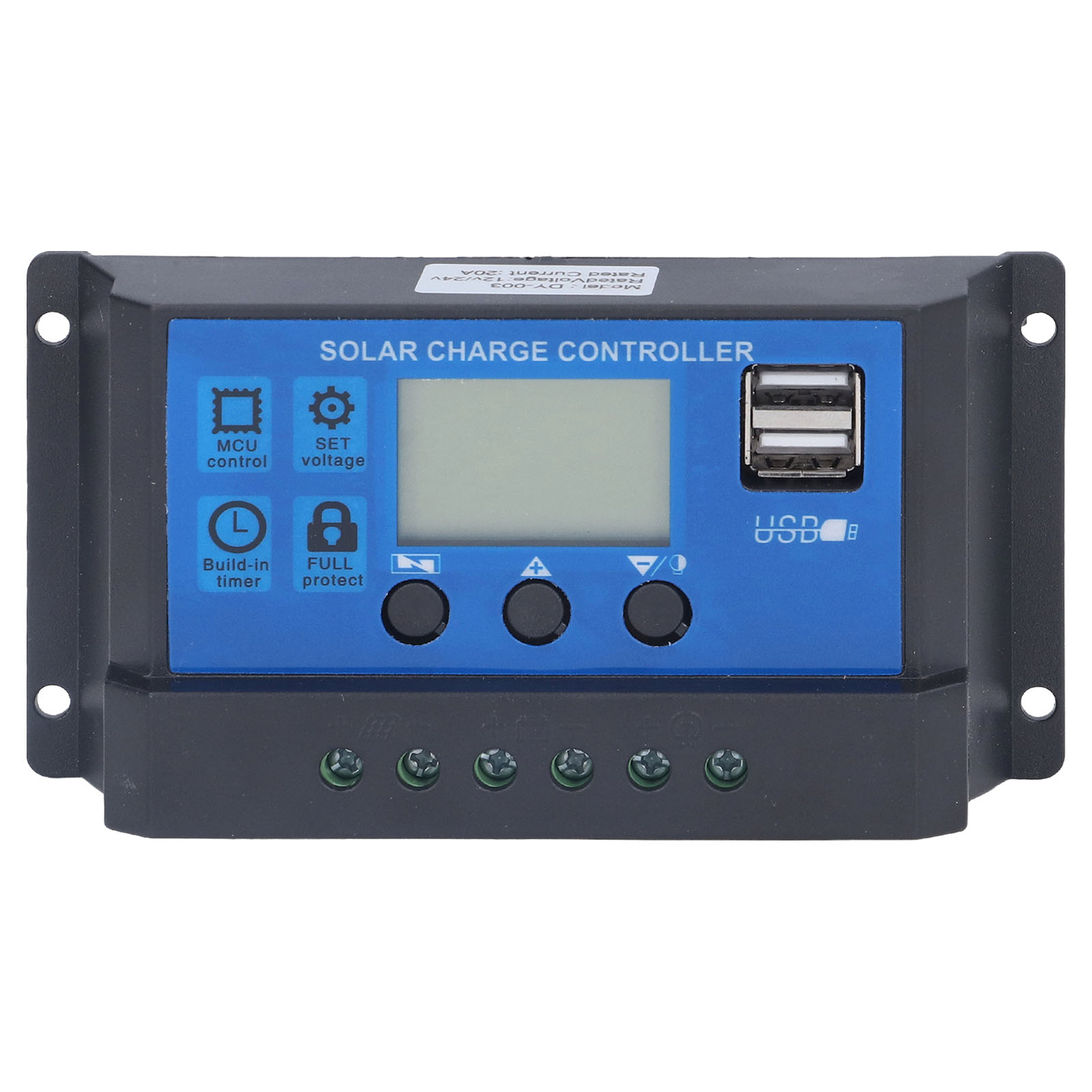 20a 12v/24v Lcd-solarladeregler Mit Intelligenten Usb-anschlüssen Und Automatischer Erkennung