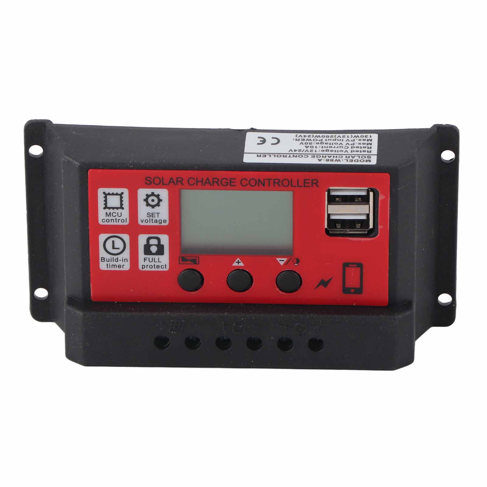 Intelligenter 10-a-solar-laderegler Mit Lcd-bildschirm Für 12-v-/24-v-batterien – Einstellbarer Solarpanel-laderegler