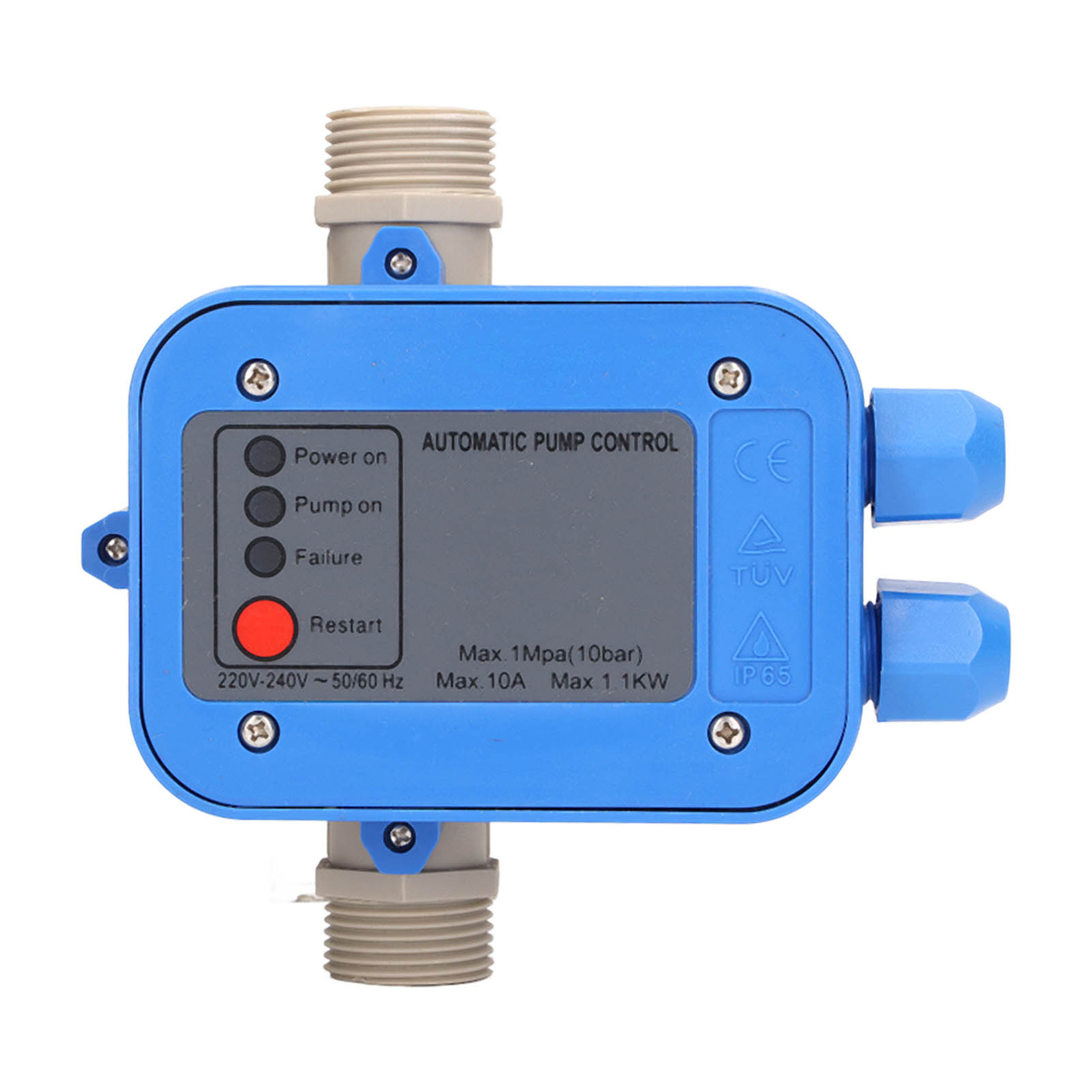 Druckregler Für Wasserpumpe 1,5–3,0 Bar, Einstellbar, Wasserdicht, 220–240 V, 1,1 Kw, Blau-grau