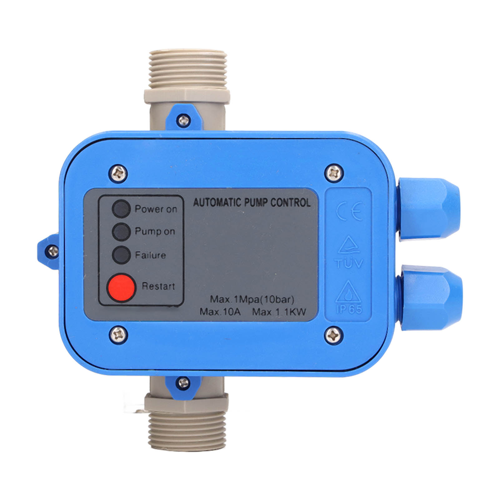 Druckschalter Für Wasserpumpen, 1,5–3,0 Bar, Wasserdicht, Einstellbar, 0,75 Kw, 110–120 V, Blaugrau
