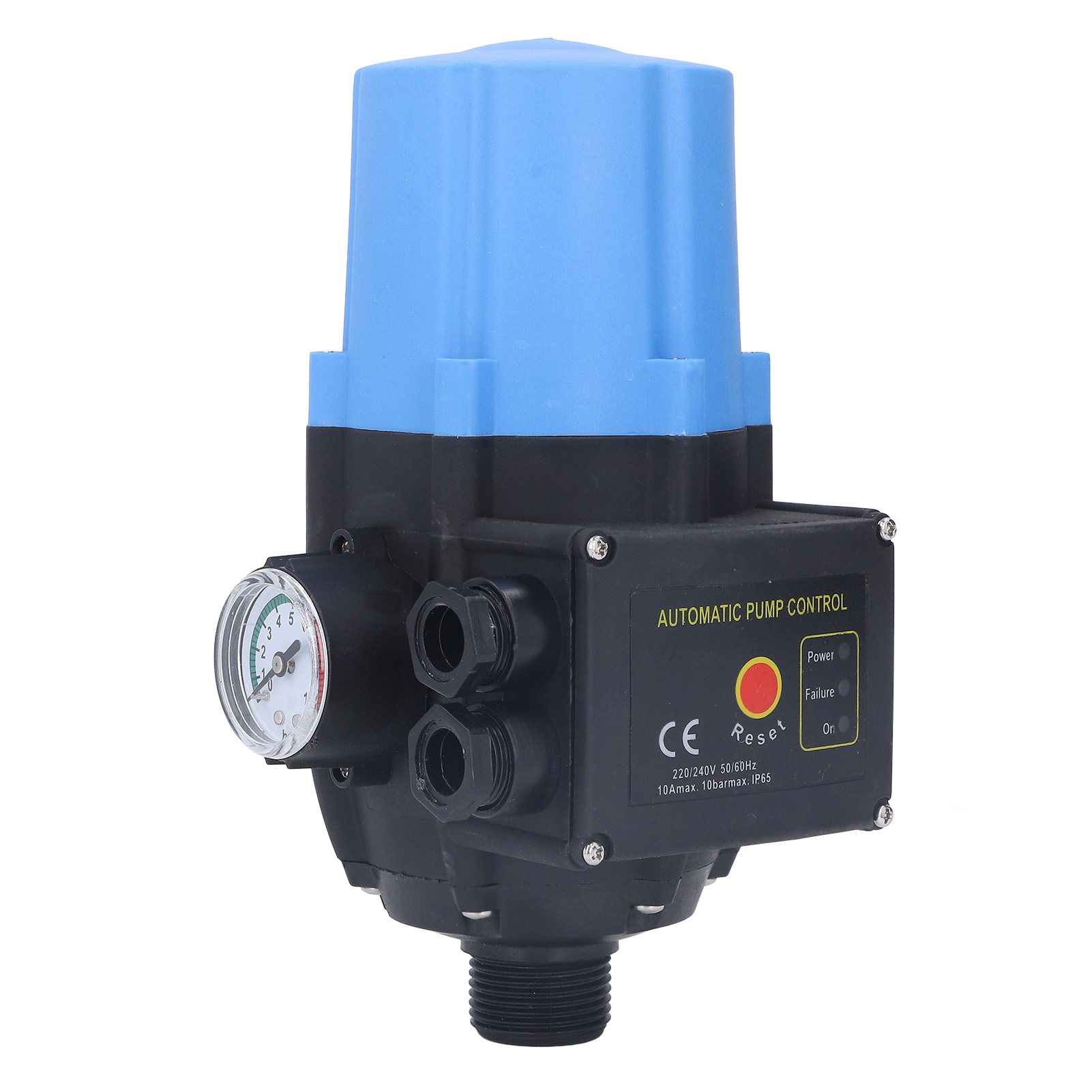 Automatischer Wasserpumpen-druckschalter, Einstellbar, Wasserdicht, Elektronische Steuerung, Blau, 1,1 Kw, 220–240 V