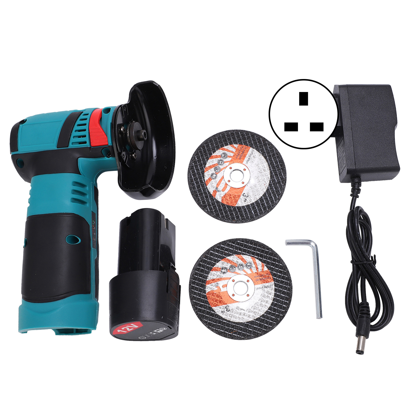 Akku-winkelschleifer Mit Bürstenlosem Motor, 19.500 U/min, Multifunktions-elektrowerkzeug Mit Akku Und Uk-stecker, 100–240 V Wechselstrom