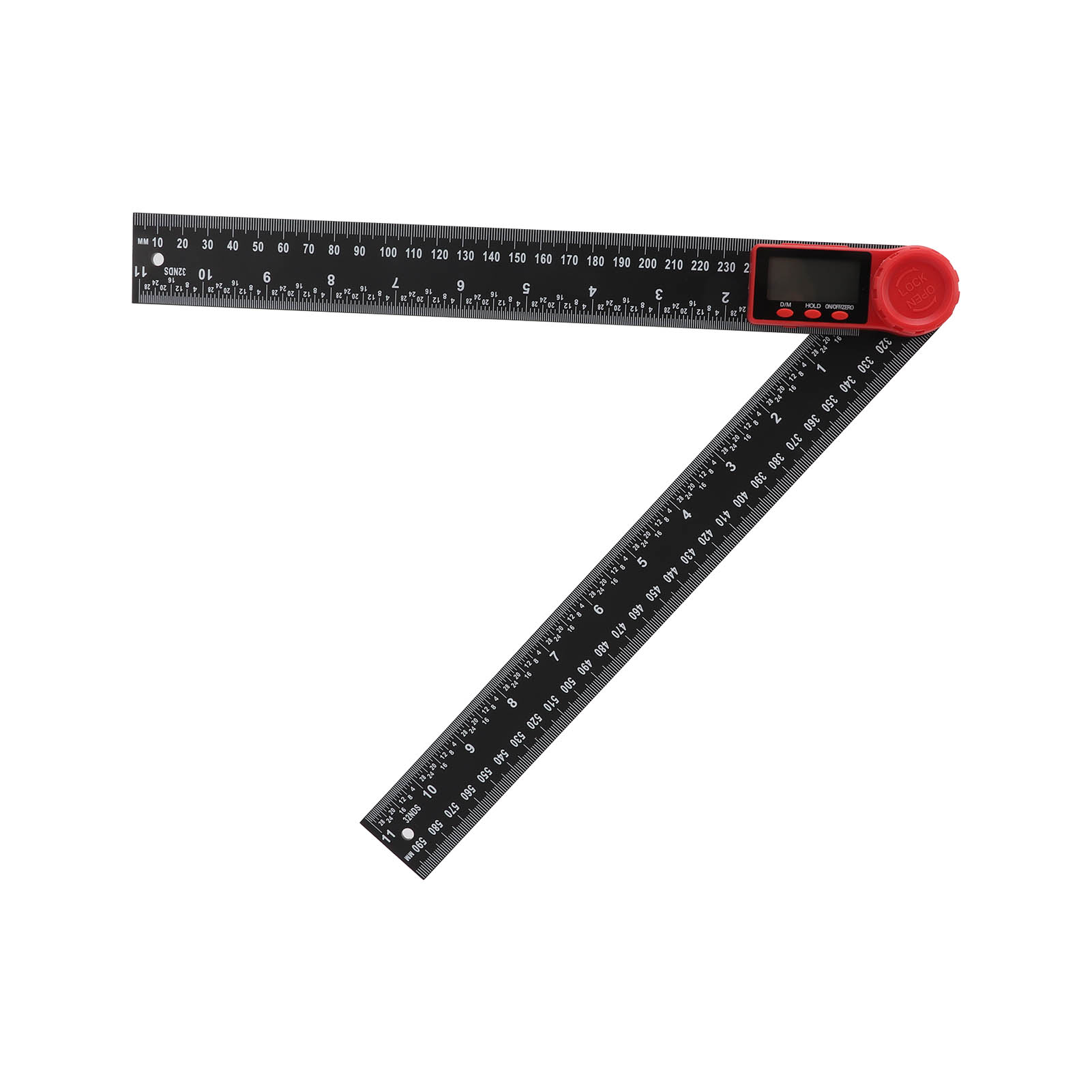 2-in-1 Digitaler Winkelmesser Mit Digitalanzeige, 300 Mm, Leicht Und Praktisch, Schwarzer Kunststoff