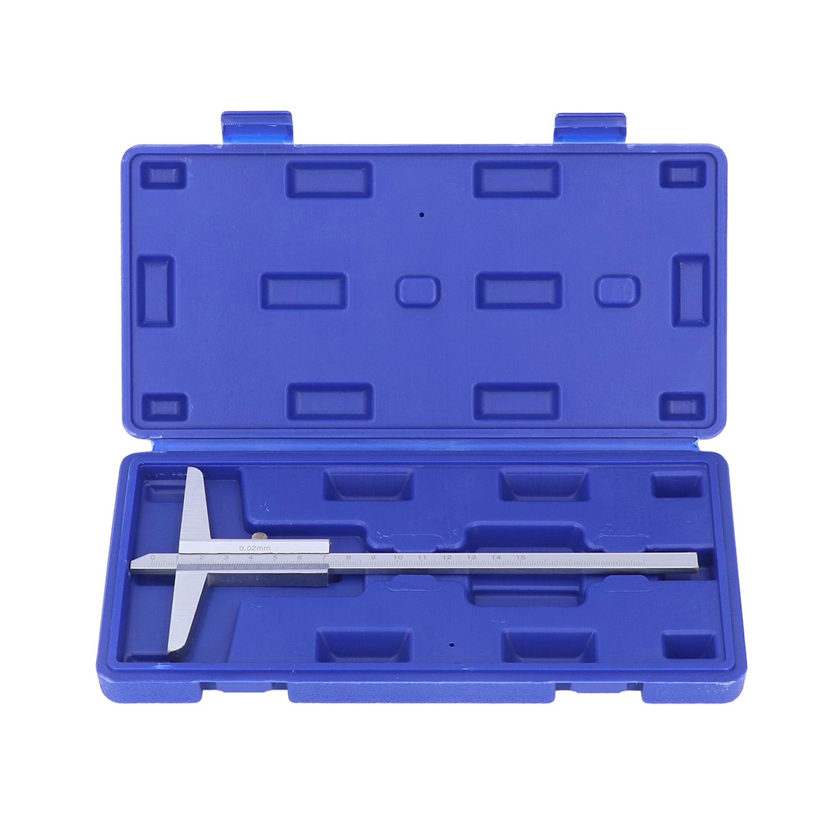 Tiefenmesser Aus Kohlenstoffstahl, Hochpräzises Messwerkzeug 0,02 Mm Für Die Metallurgie 0–150 Mm