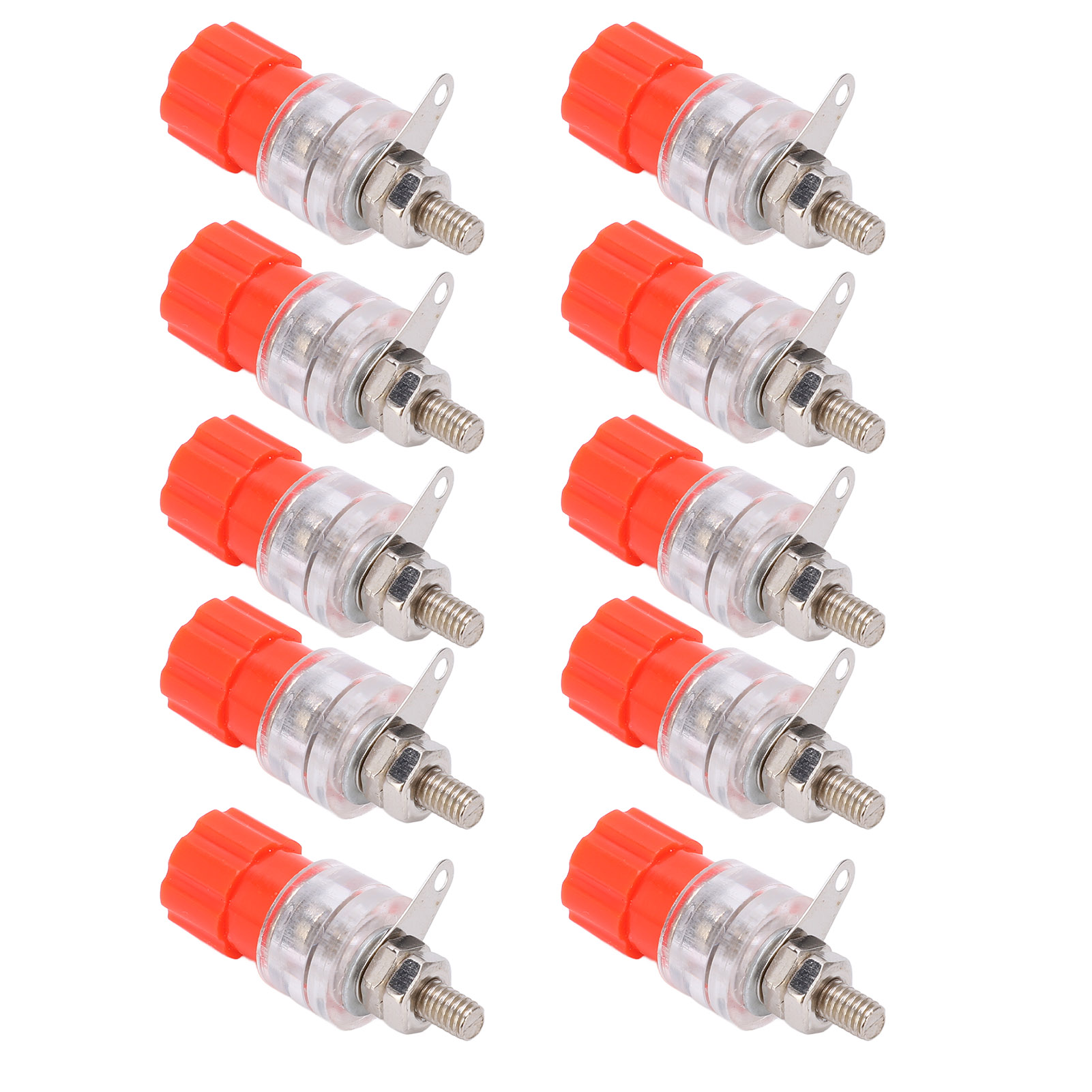 10-teiliger Lautsprecher-anschlussblock, 4 Mm, Transparente Kupfer-zink-legierung, 30 V–60 V, Rot, Für Audiokabel