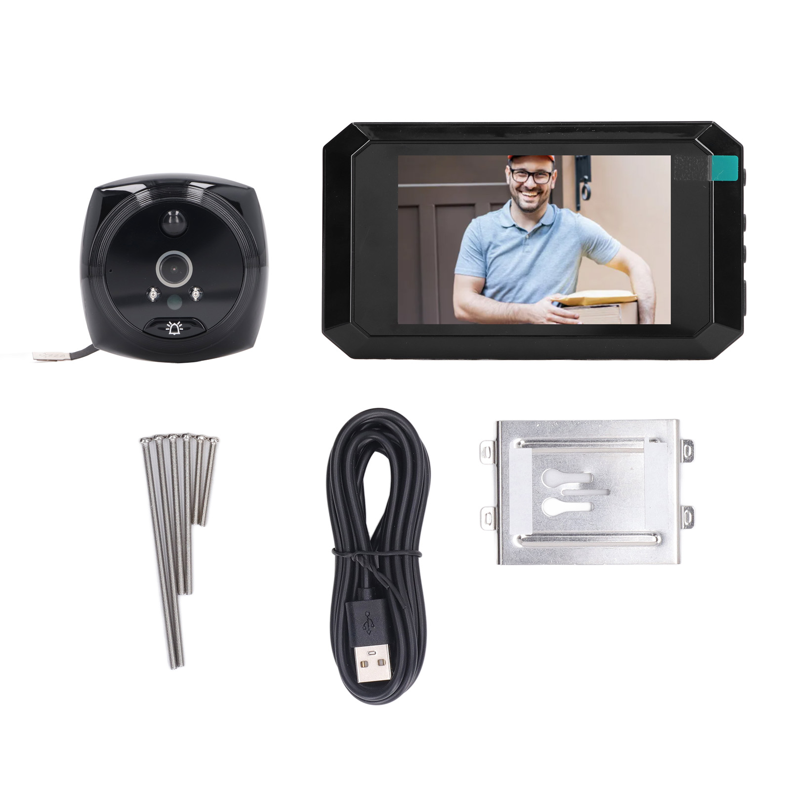 Digitale Türklingel Mit 10,1 Cm Großem Türspion, 200-w-hd-kamera, 135°-weitwinkel, Nachtsicht Und Intelligenter Video-gegensprechanlage
