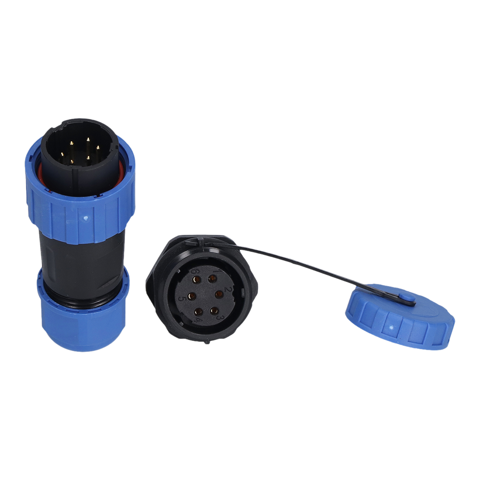 Ip68 Wasserdichter Luftfahrtstecker (männlich/weiblich), Lötfreier Rückmutternstecker, 250 V, 5 A, Lp206-polig