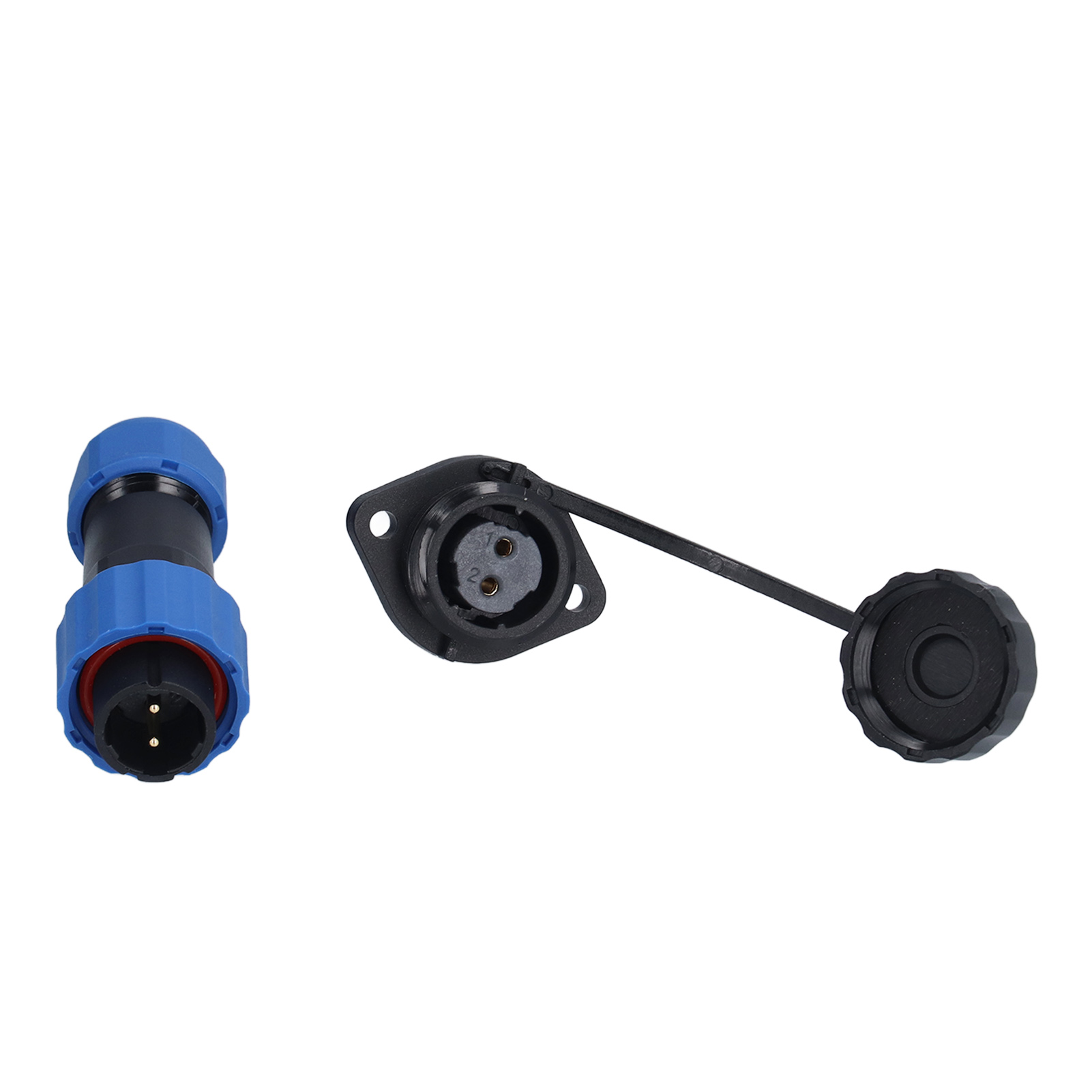 Ip68 Wasserdichter Luftfahrt-steckverbinder Sp16 (stecker/buchse), 2-polig, 380 V, 10 A, Flanschdichtung