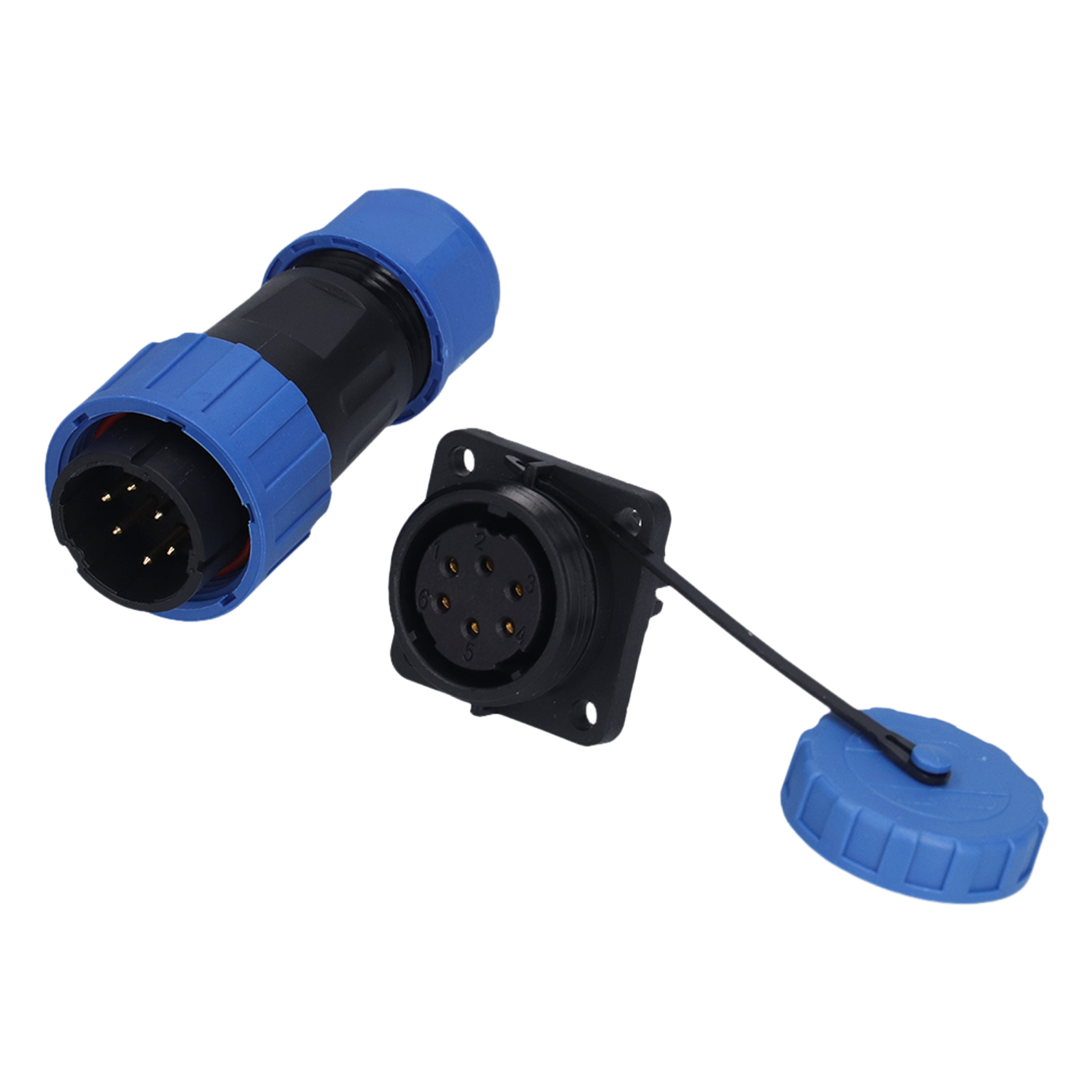 Luftfahrtsteckverbinder Lp20 Ip68 Wasserdicht Stecker/buchse 6-polig 250 V