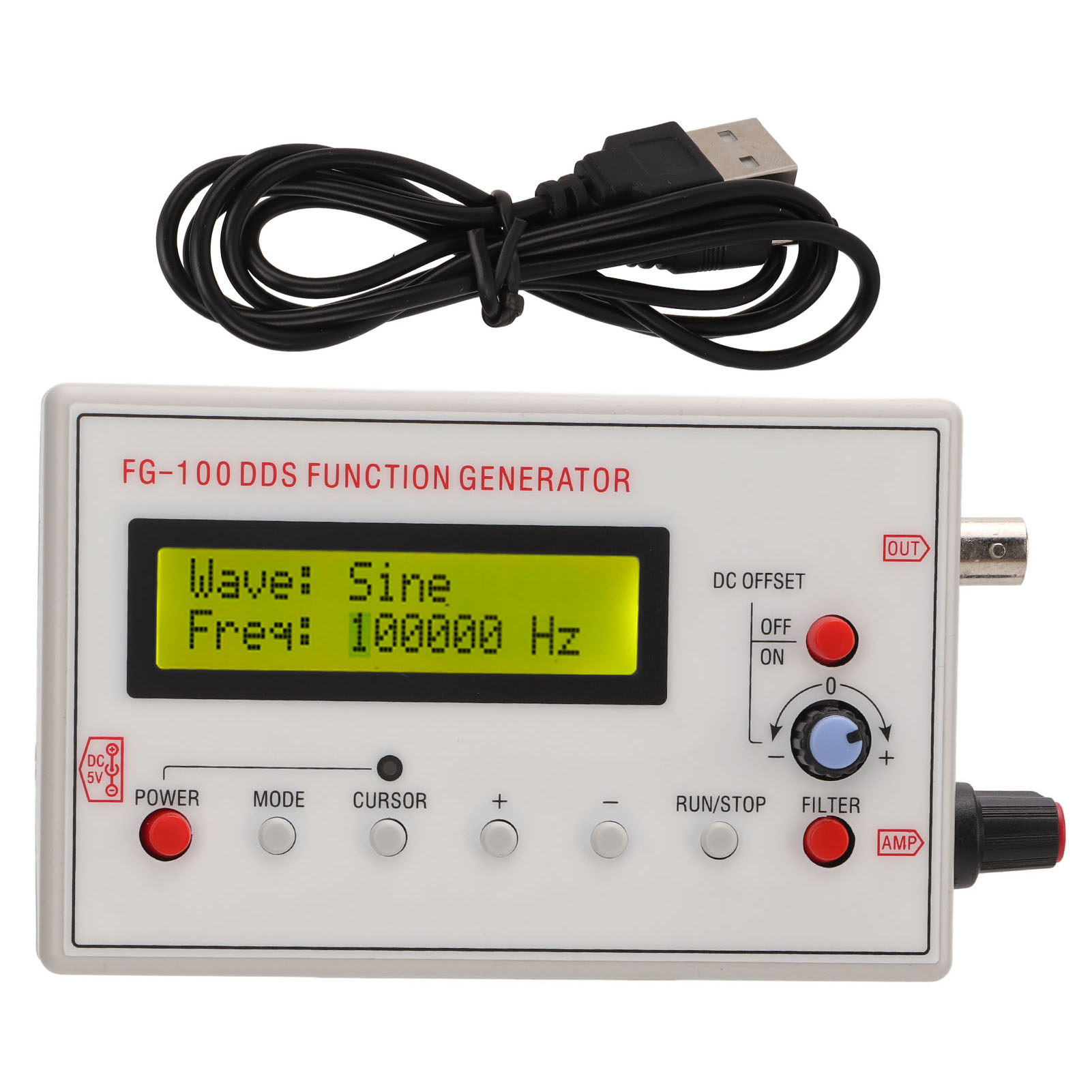 Dds-signalgenerator 1 Hz–500 Khz Mit Sinus-, Rechteck-, Sägezahn- Und Dreieckausgängen