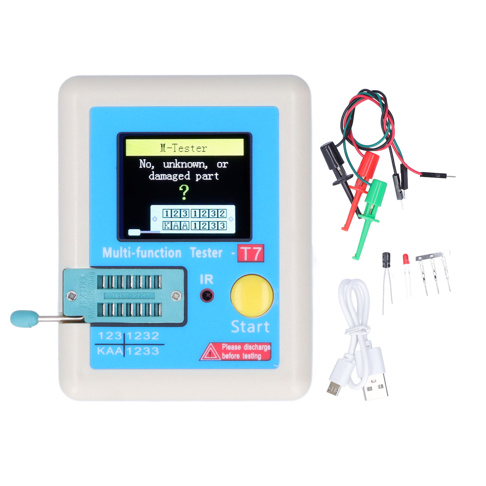 Lcrt7 Transistortester Mit Farbbildschirm, Elektronischer Bauteilerkennung, Kapazitäts- Und Widerstandsmessung