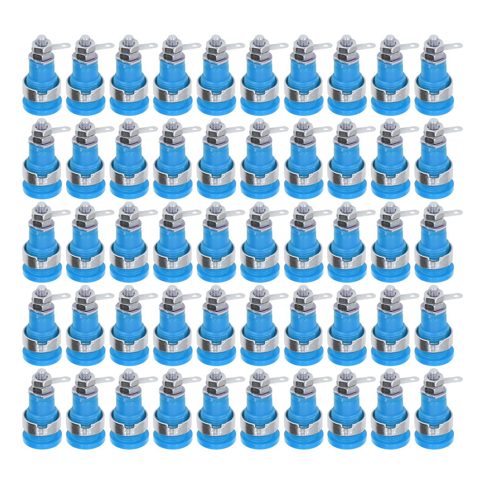 50 Stück 4-mm-bananenstecker, Hochleistungsfähiges, Langlebiges Material, Zubehör Für Elektrische Prüfungen, Blau