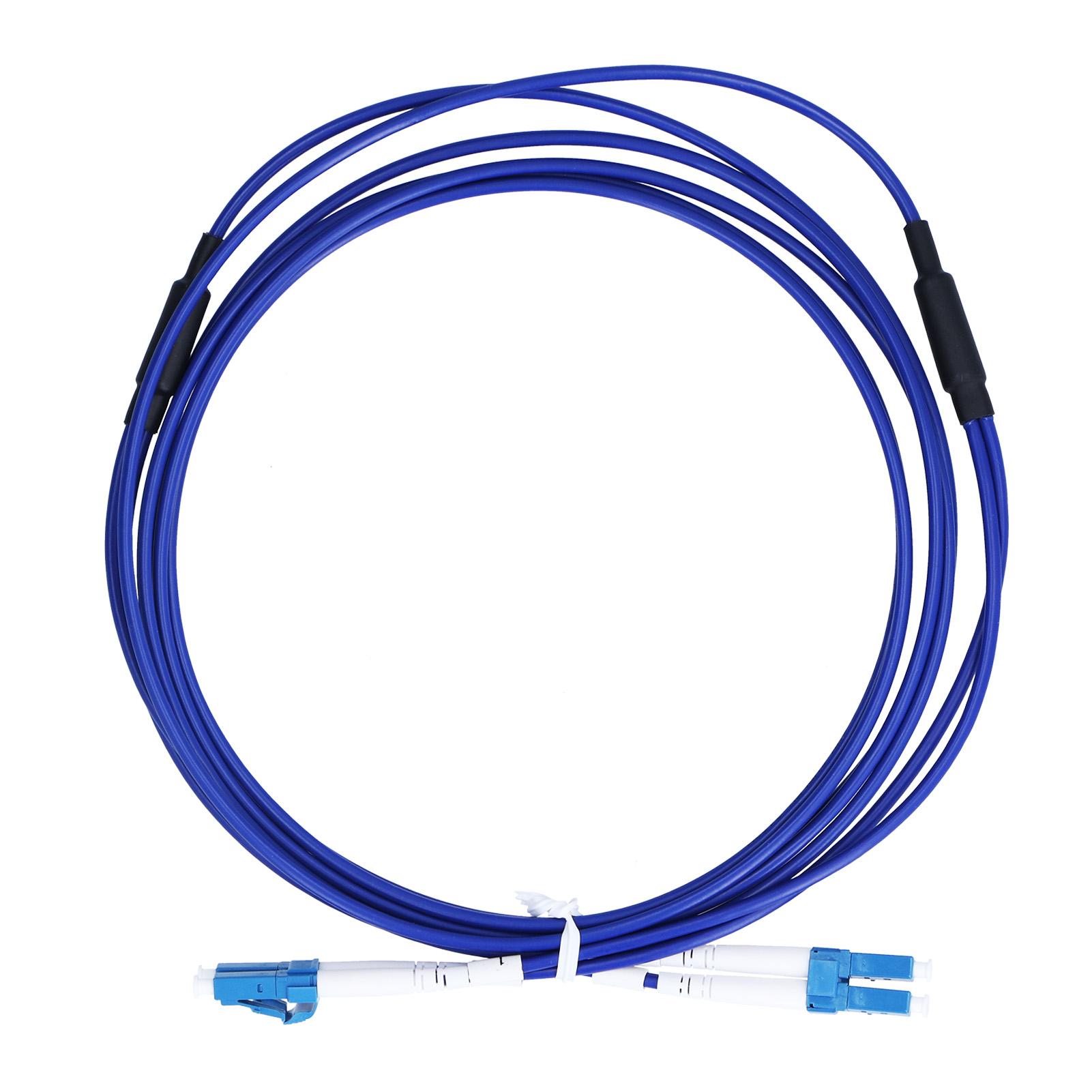Geschirmtes Singlemode-glasfaser-patchkabel, 2 Lc/upc-lc/upc-fasern, 5 Meter, Blau