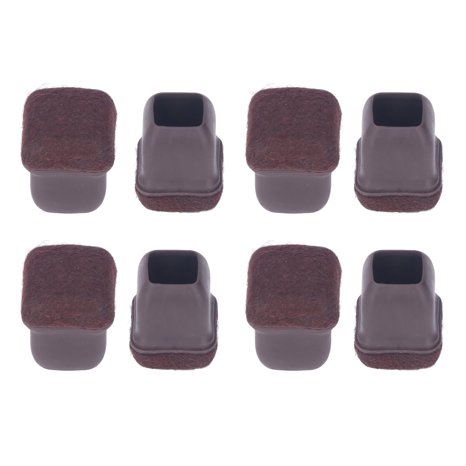 8-teiliges Set Stuhlbeinschoner Aus Tpe, Möbelkappen, Bodenschutzset Für Tische Und Hocker, Braun
