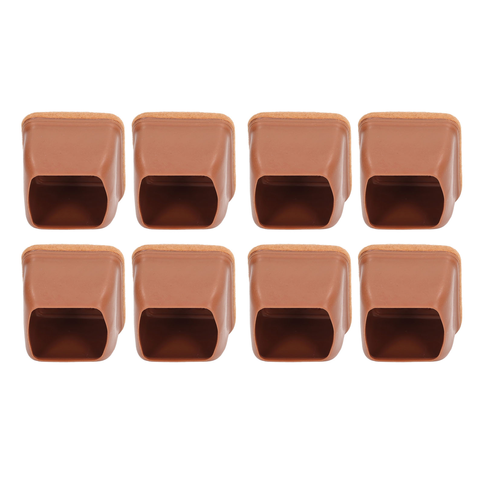 Dicke Schaumstoff-stuhlbeinschoner, Stoßdämpfende Möbelkappen, 8er-pack, Quadratisch, Braun