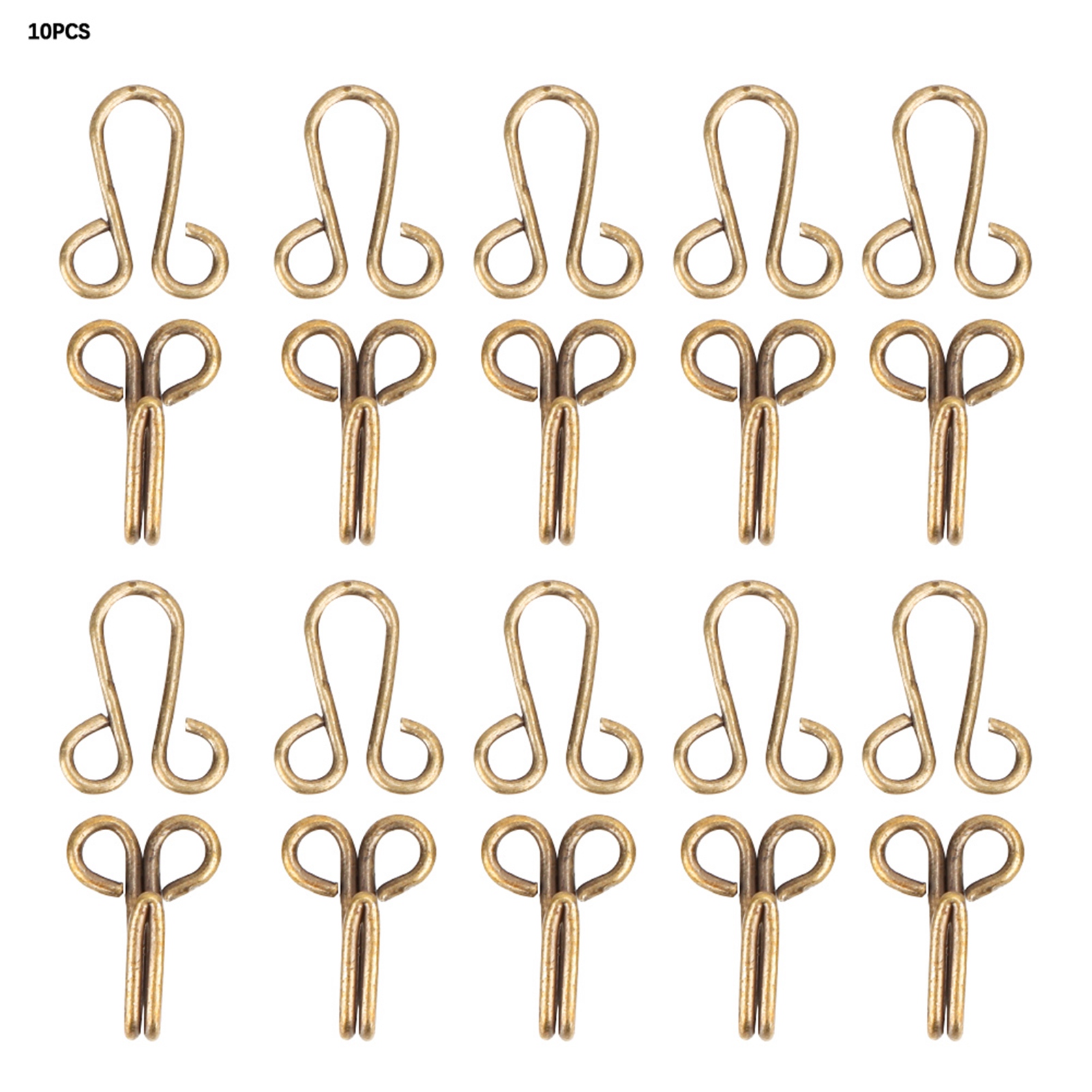 10 Pelzmantelverschlüsse - Hochwertige Kleiderverschlüsse (bronze)