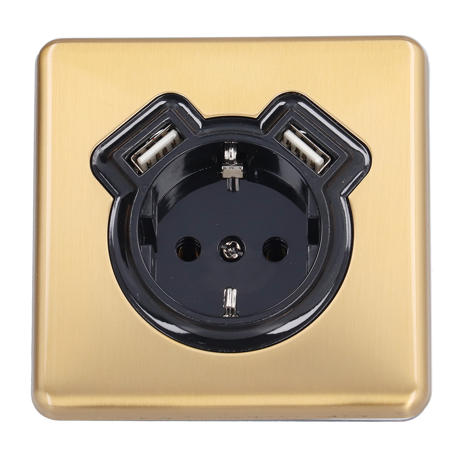 Retro-wandsteckdose In Bronze Mit Zwei Usb-anschlüssen, Flammhemmend, Für Schlafzimmer/küche, 250 V