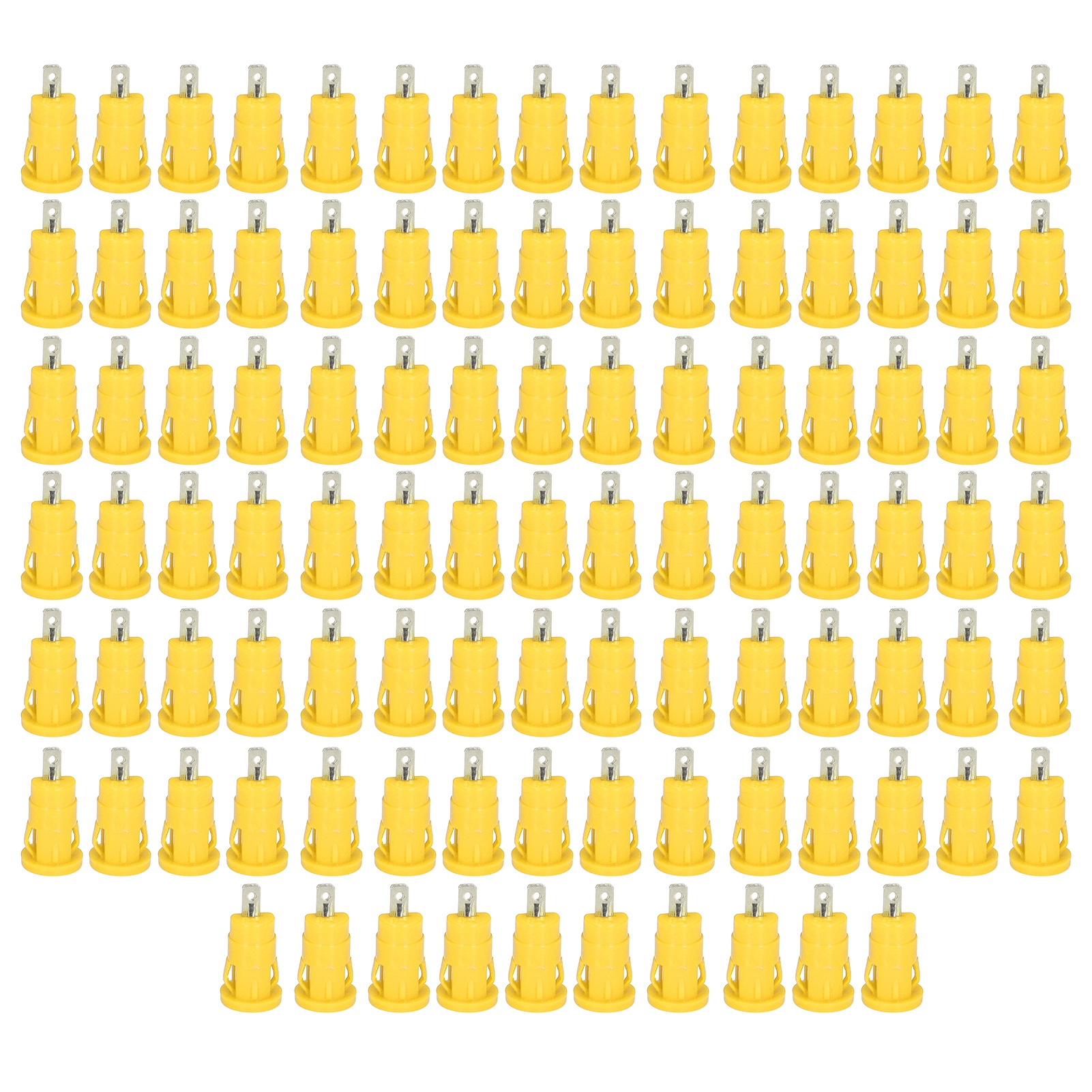 100 Stück 4-mm-bananenstecker-sicherheitsbuchsen Mit Vernickeltem Kupferklemmenblock, Gelb