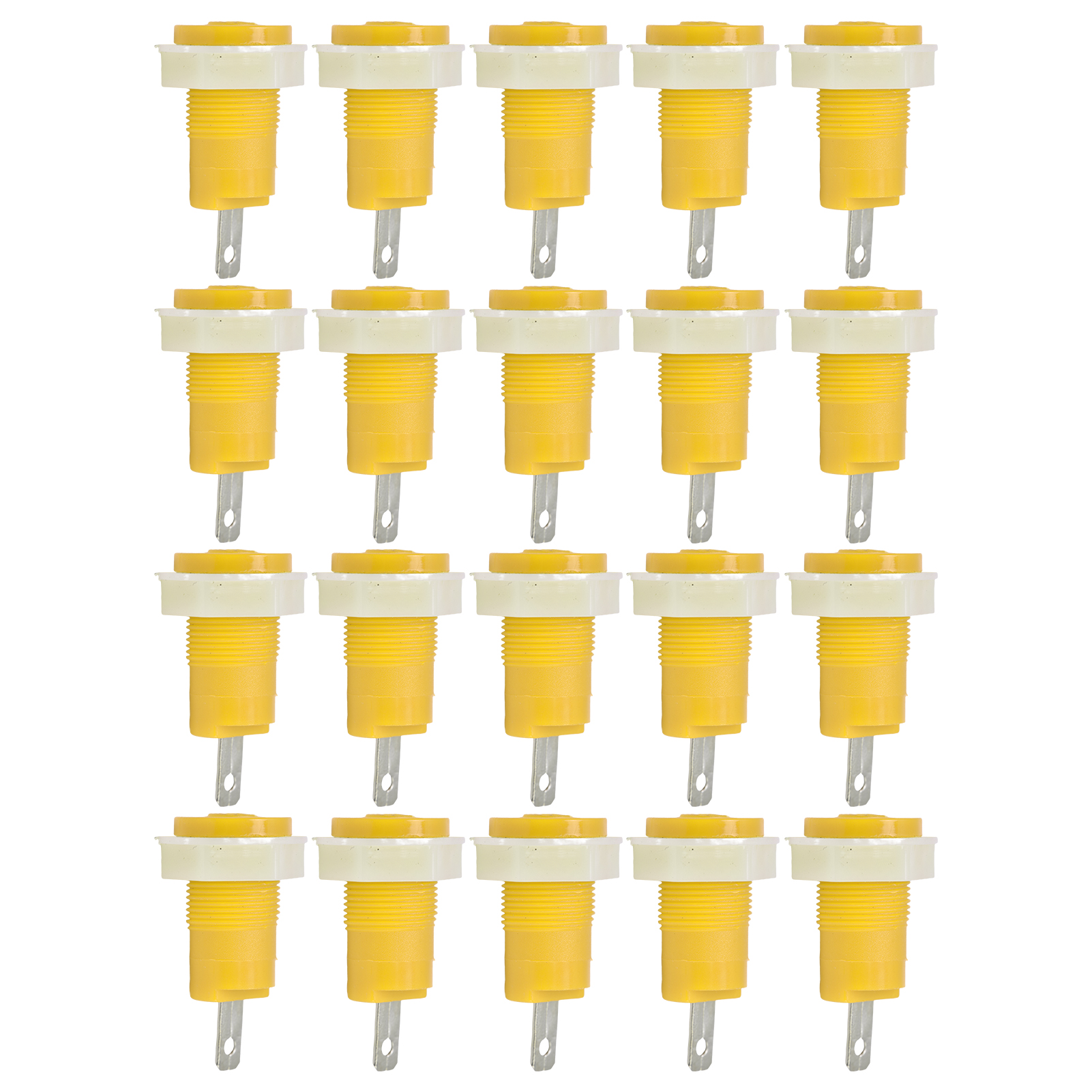 20 Stück 4-mm-erdungsklemmen Aus Messing, Bananenstecker Für Sicheres Löten, 1-kv-32-a-erdungsadapter, Gelb