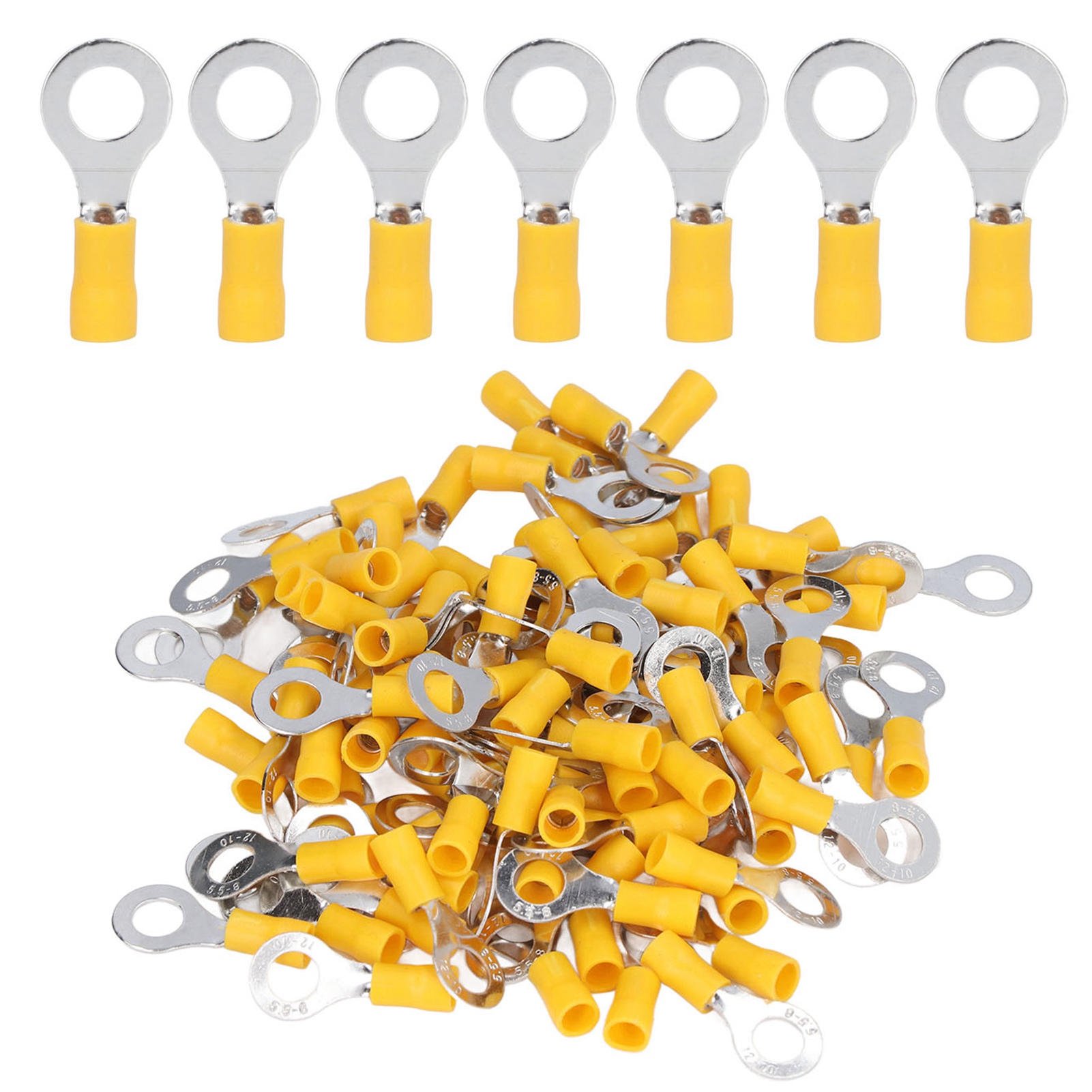 100 Stück Isolierte Ringkabelschuhe Für Elektrische Kabel, Kupfer-crimpverbinder Awg12-10 Rv5.5-8