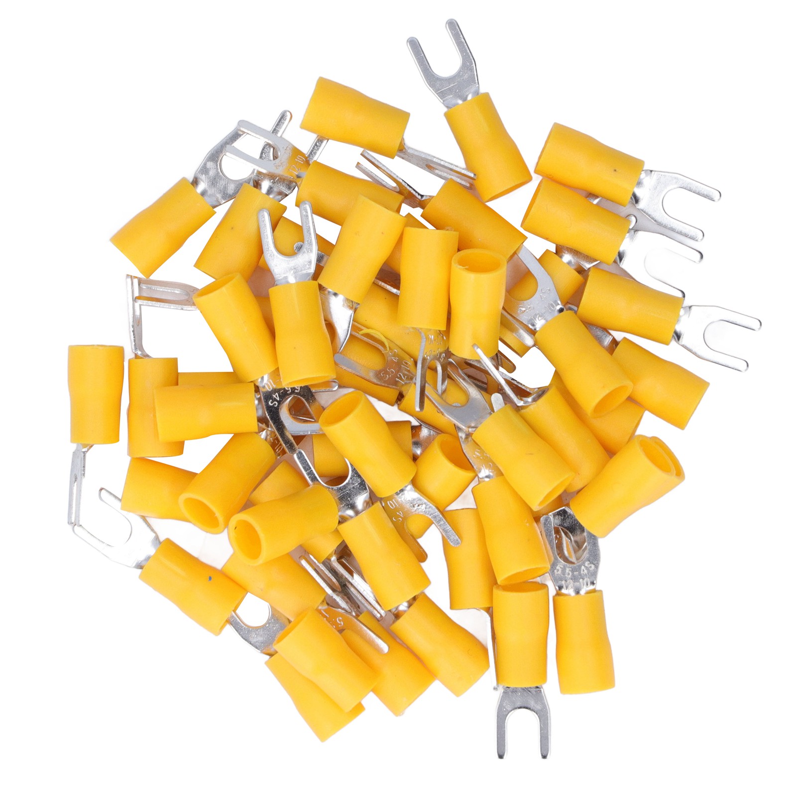 50 Isolierte U-förmige Gabel-aderendhülsen Für 12-10 Awg Kabel, Sv5.5-4 Crimpverbinder, Gelb