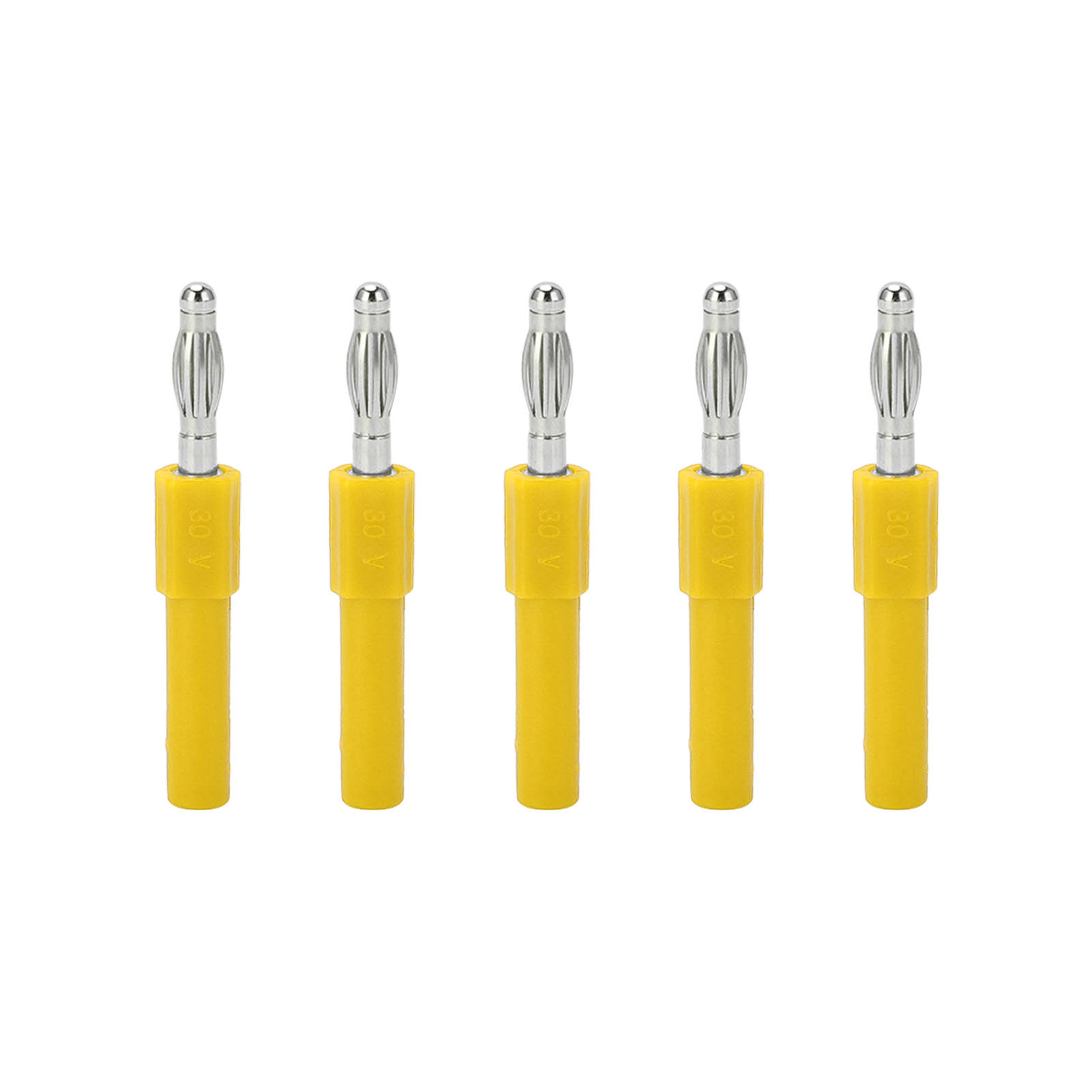 5-teiliges Bananenstecker-set, 4 Mm Auf 2 Mm, Adapter Mit Hoher Leitfähigkeit, Robuste Verbindung, Gelb